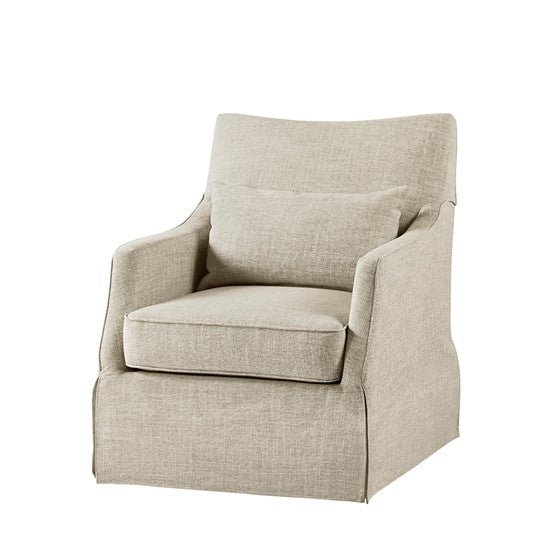 Upholstered Swivel Chair with Metal Base and Recessed Arms - Accent Chairs