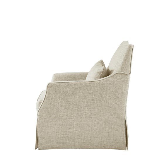 Upholstered Swivel Chair with Metal Base and Recessed Arms - Accent Chairs