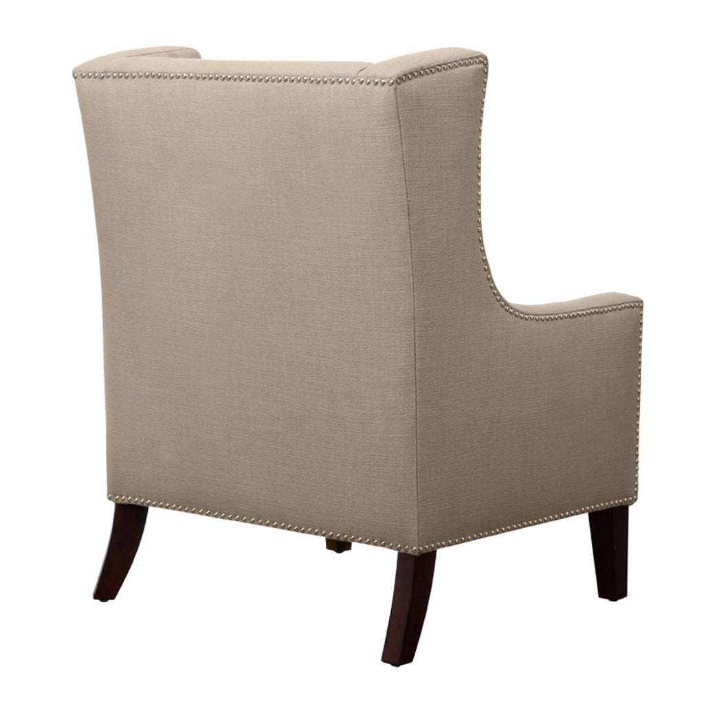 Upholstered Wingback Chair with Nailhead Trim and Removable Cushion - Accent Chairs