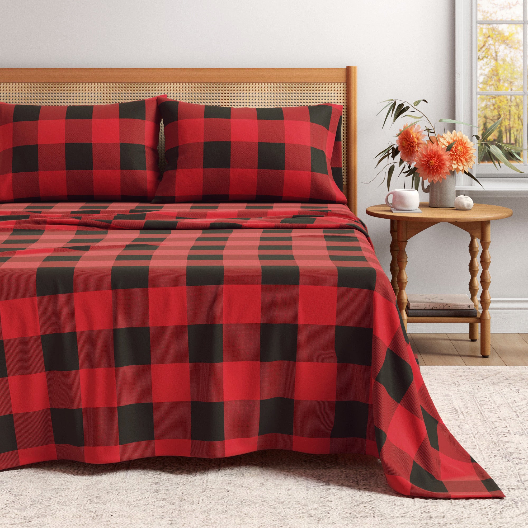 100% Turkish Cotton Plaid Flannel Sheet Sets