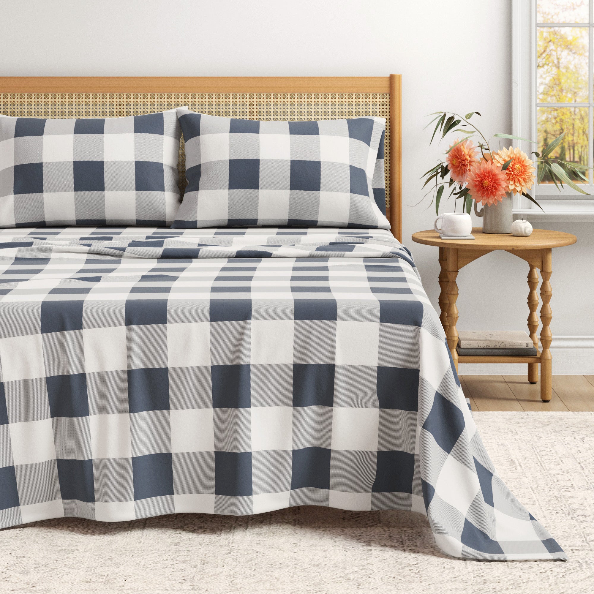 100% Turkish Cotton Plaid Flannel Sheet Sets