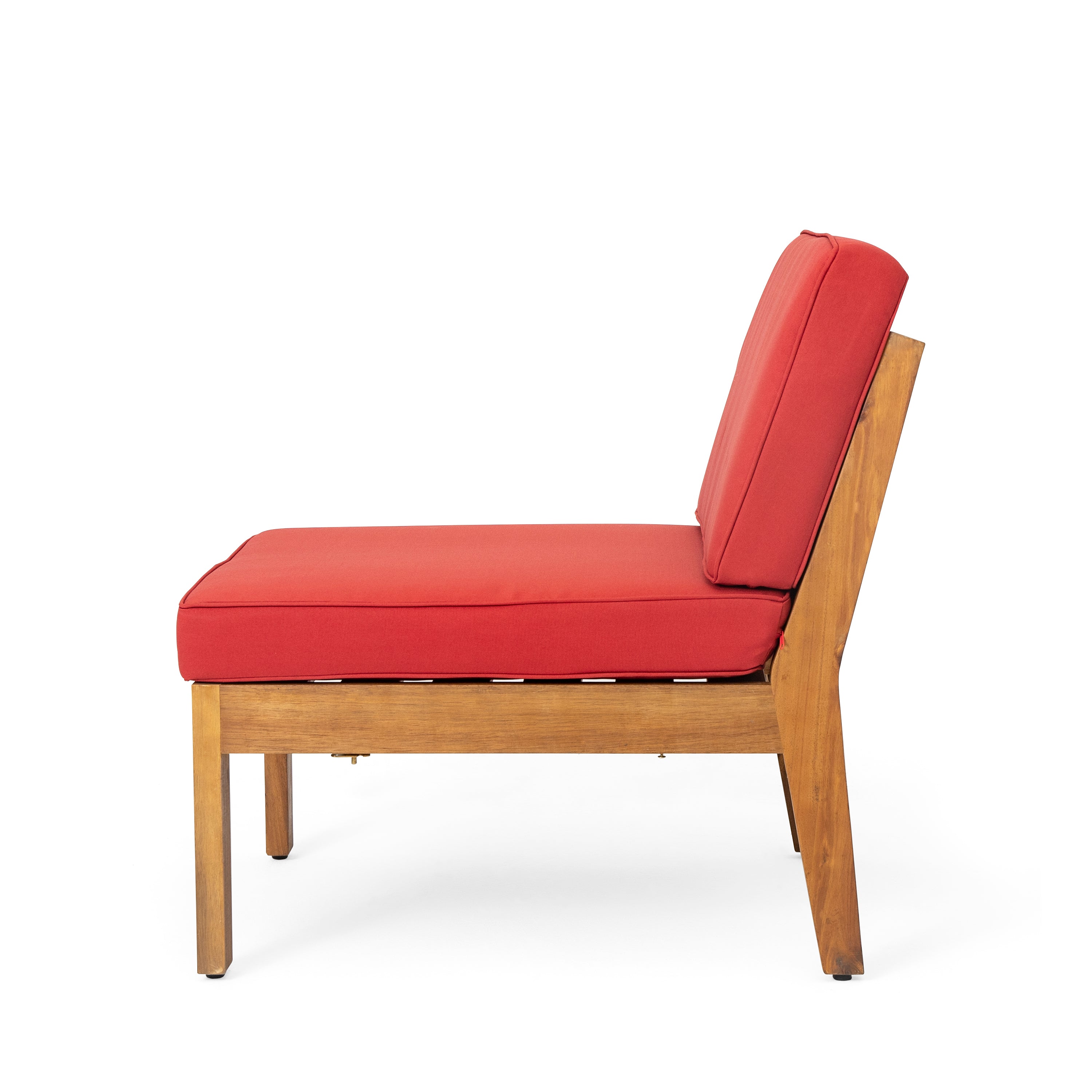 Grenada Outdoor Acacia Wood U-Shape Armless Sectional Sofa