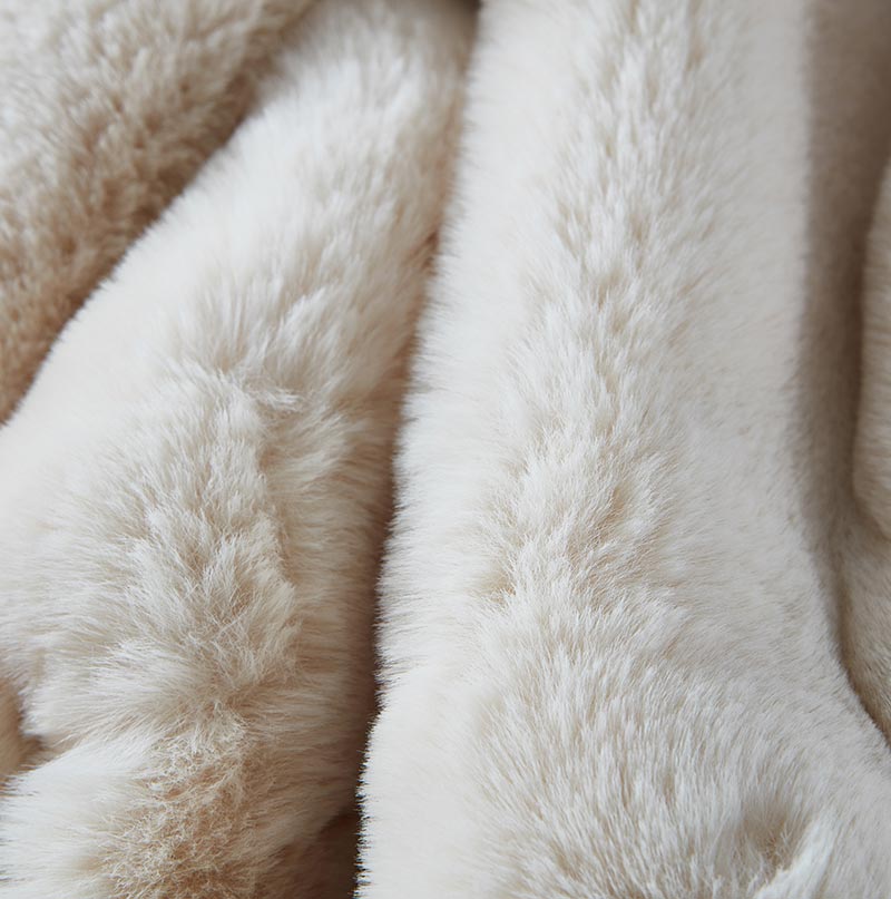 Velza Luxury Chinchilla Faux Fur Throw Blanket, 50" x 60" - Throws