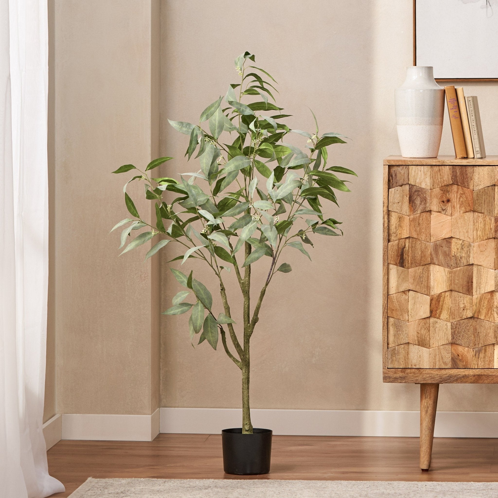 Versatile Artificial Eucalyptus Leaves Bonsai - Potted Plants