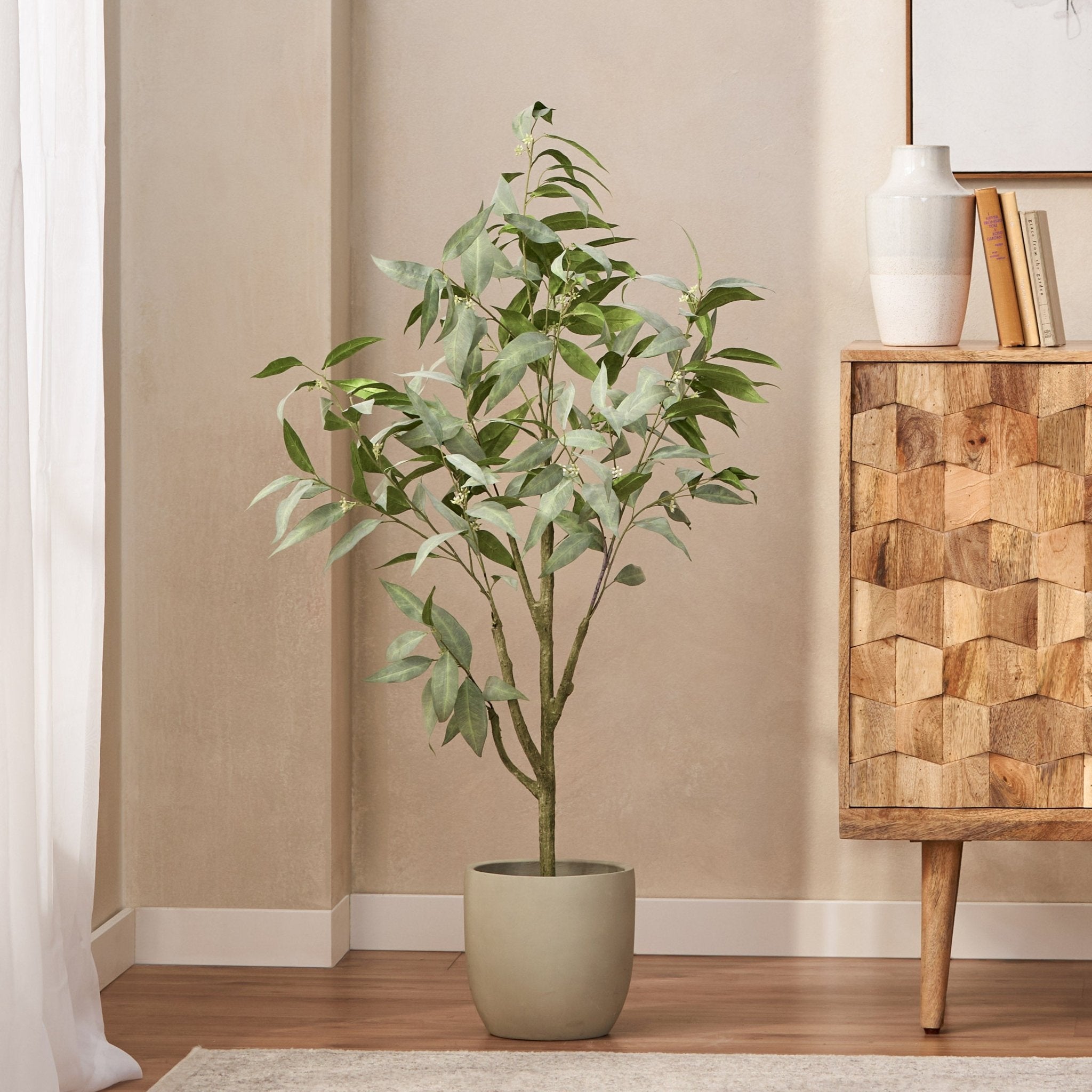 Versatile Artificial Eucalyptus Leaves Bonsai - Potted Plants