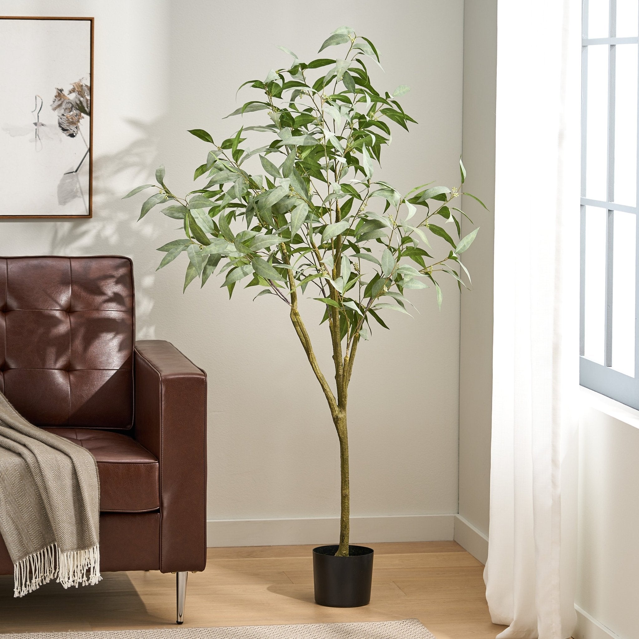 Versatile Artificial Eucalyptus Leaves Bonsai - Potted Plants
