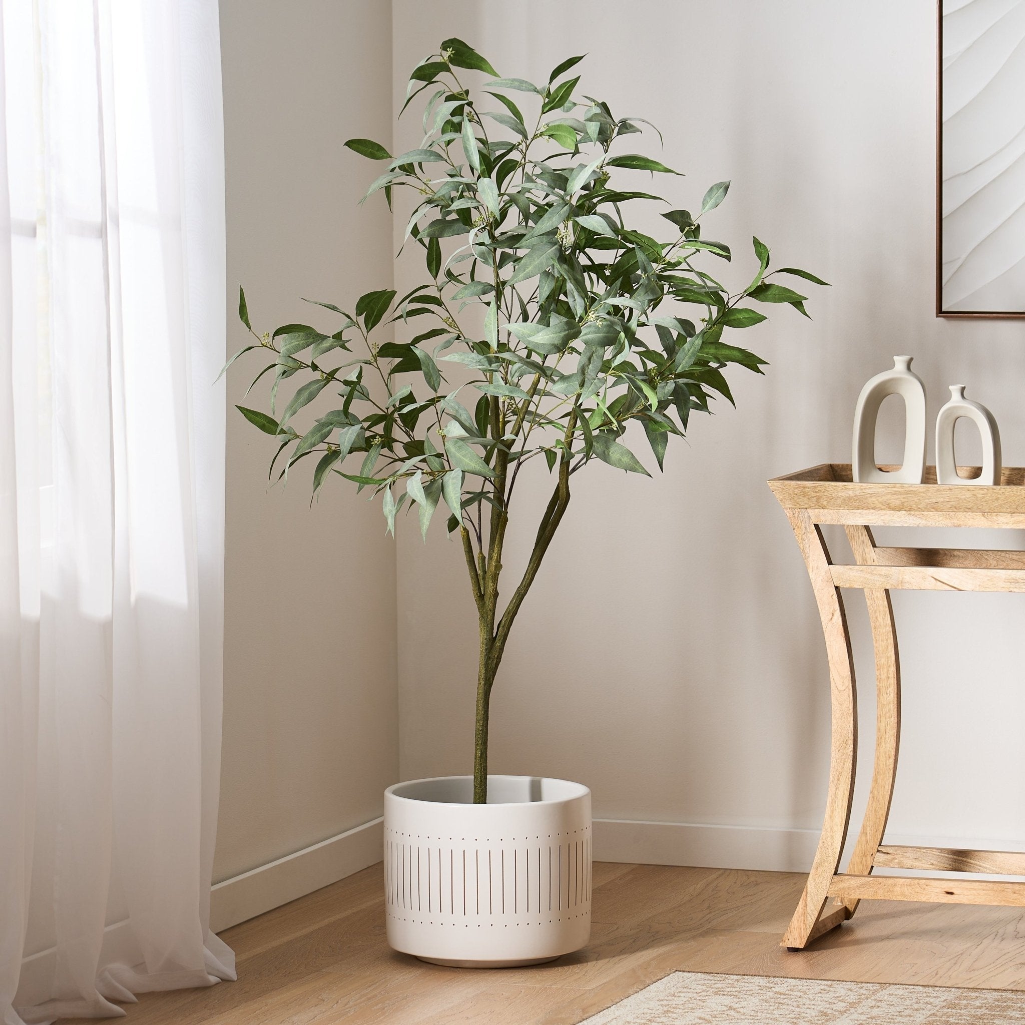 Versatile Artificial Eucalyptus Leaves Bonsai - Potted Plants