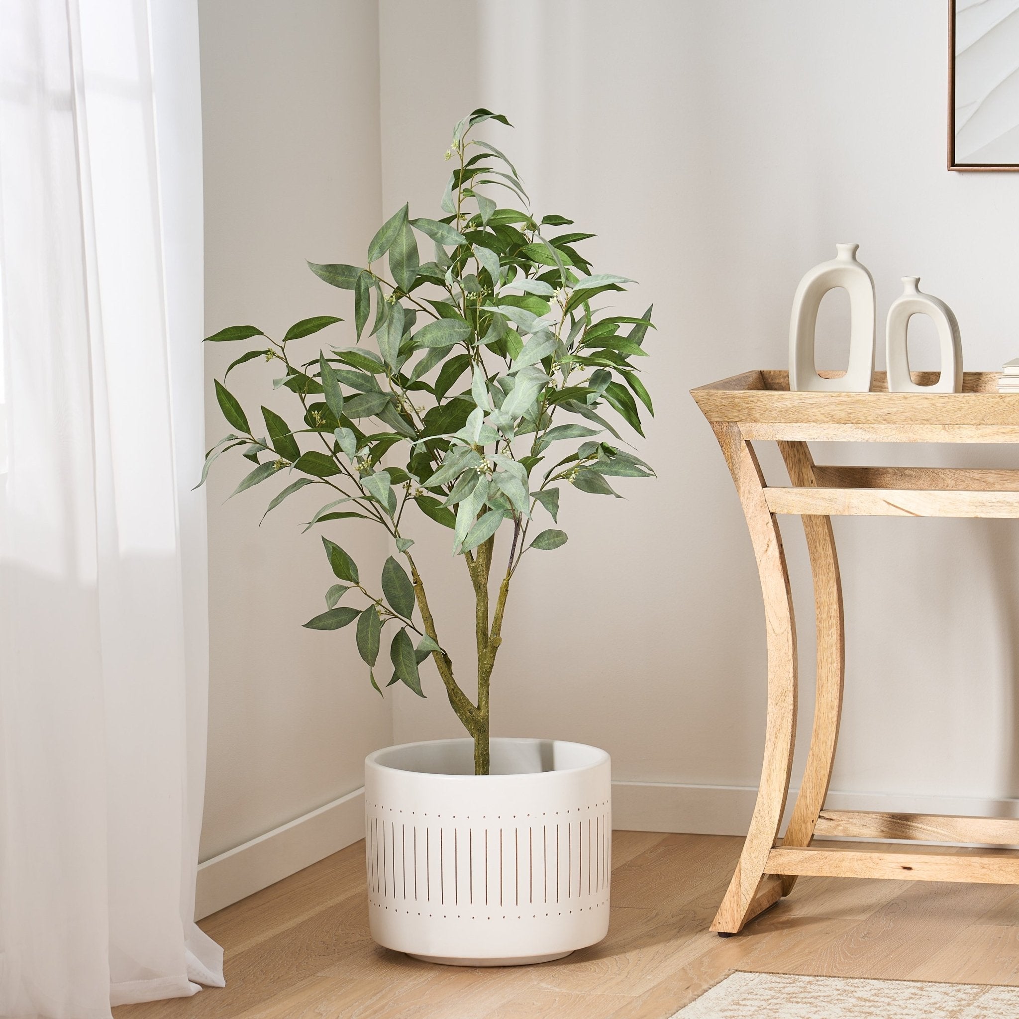 Versatile Artificial Eucalyptus Leaves Bonsai - Potted Plants