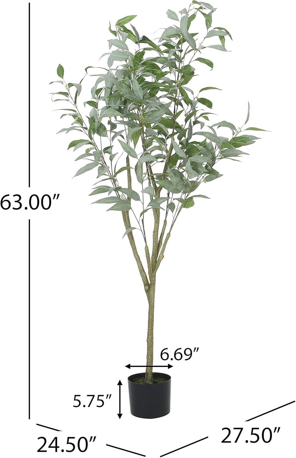 Versatile Artificial Eucalyptus Leaves Bonsai - Potted Plants
