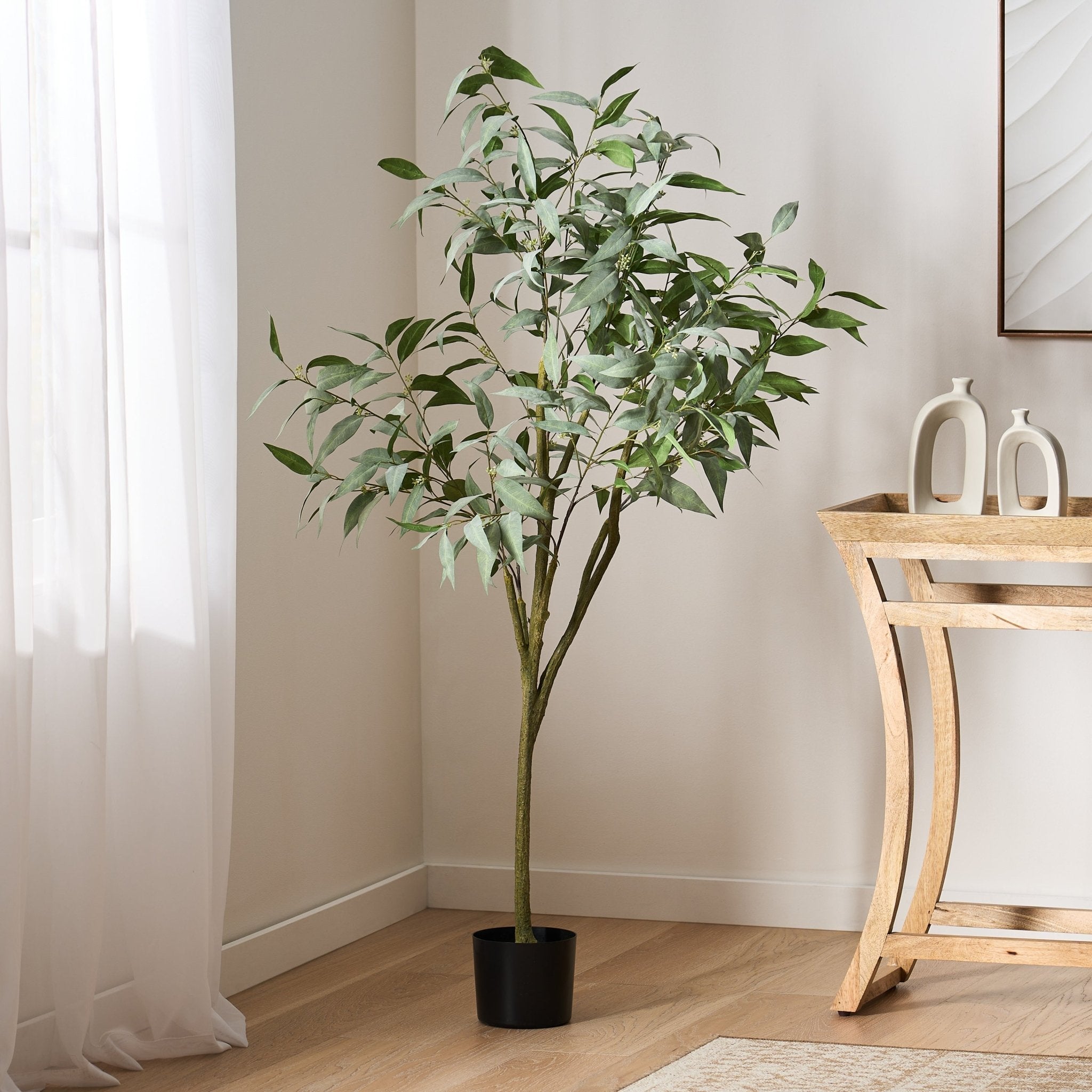 Versatile Artificial Eucalyptus Leaves Bonsai - Potted Plants
