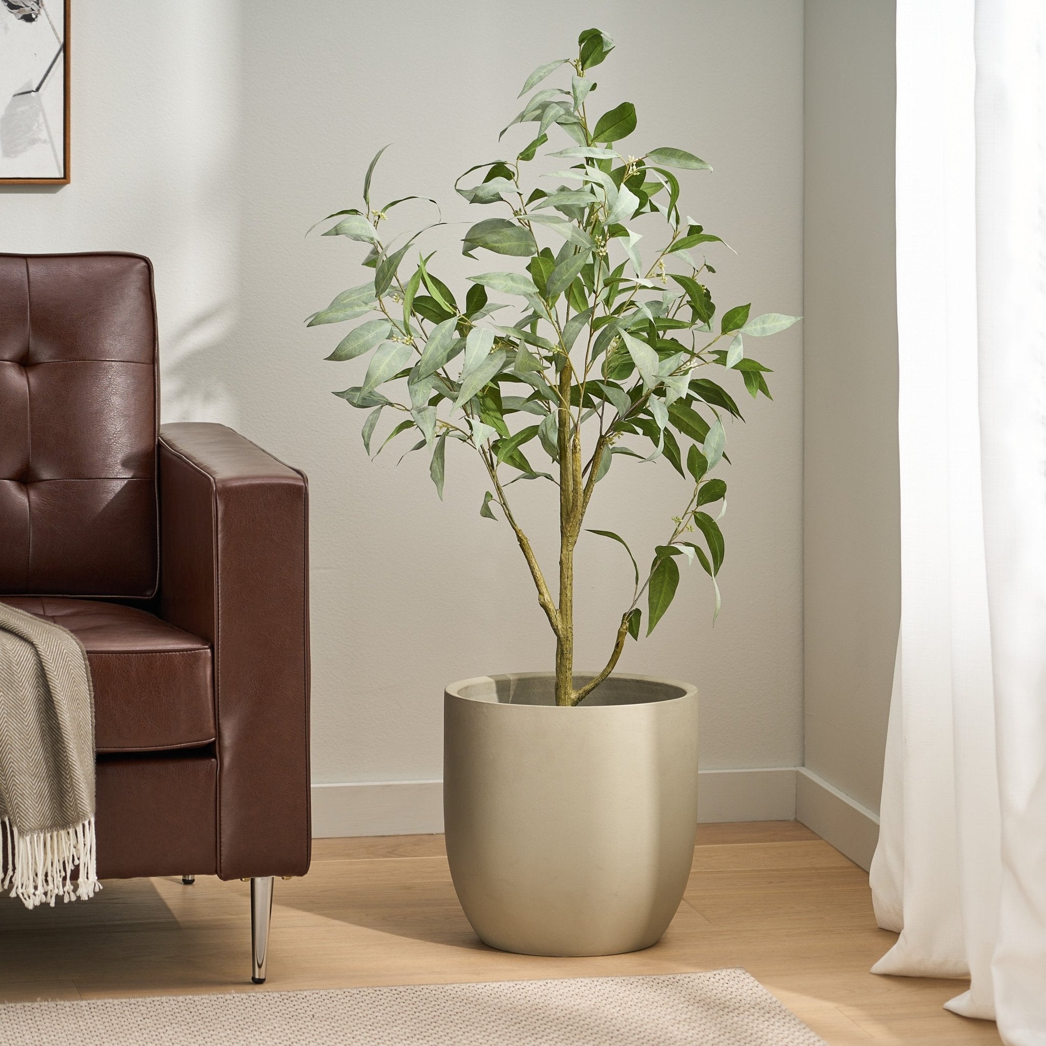 Versatile Artificial Eucalyptus Leaves Bonsai - Potted Plants