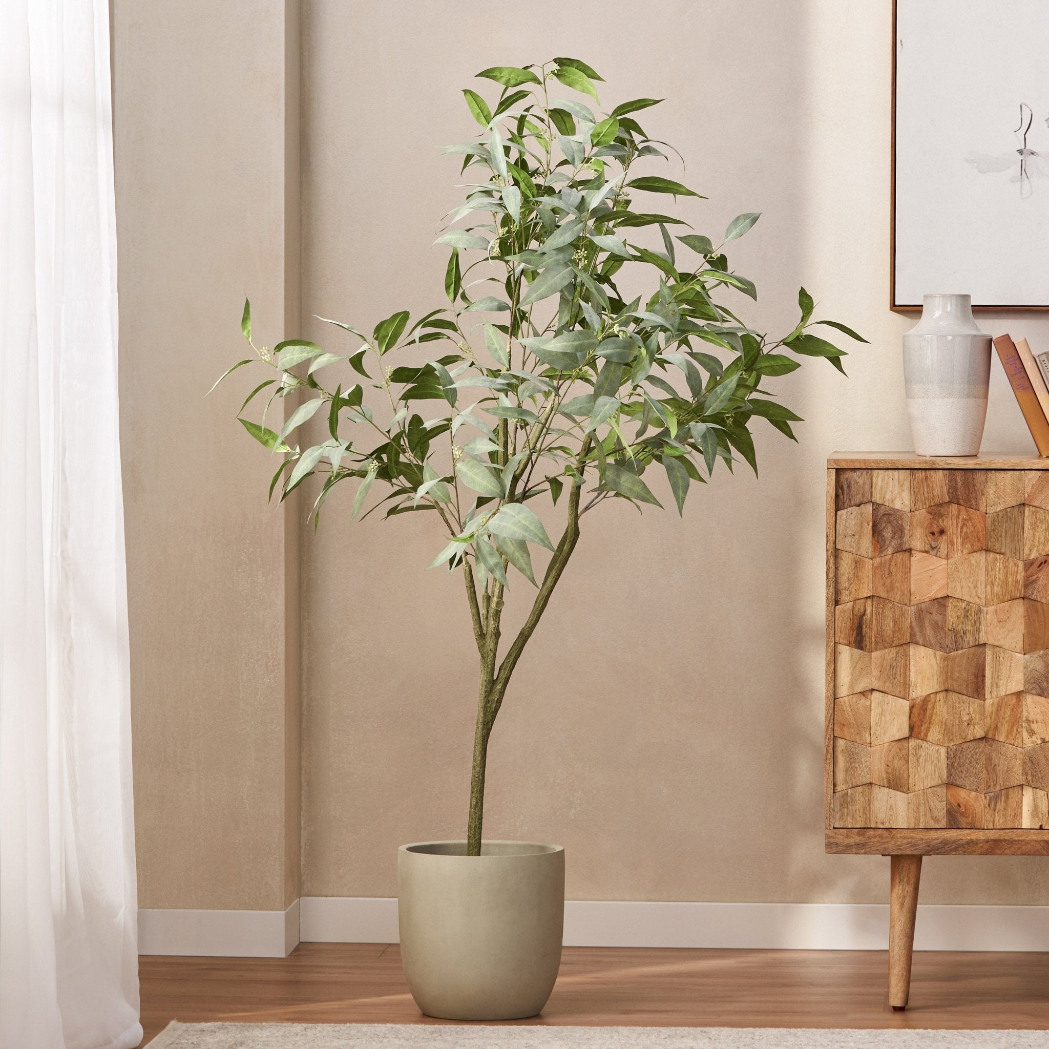 Versatile Artificial Eucalyptus Leaves Bonsai - Potted Plants