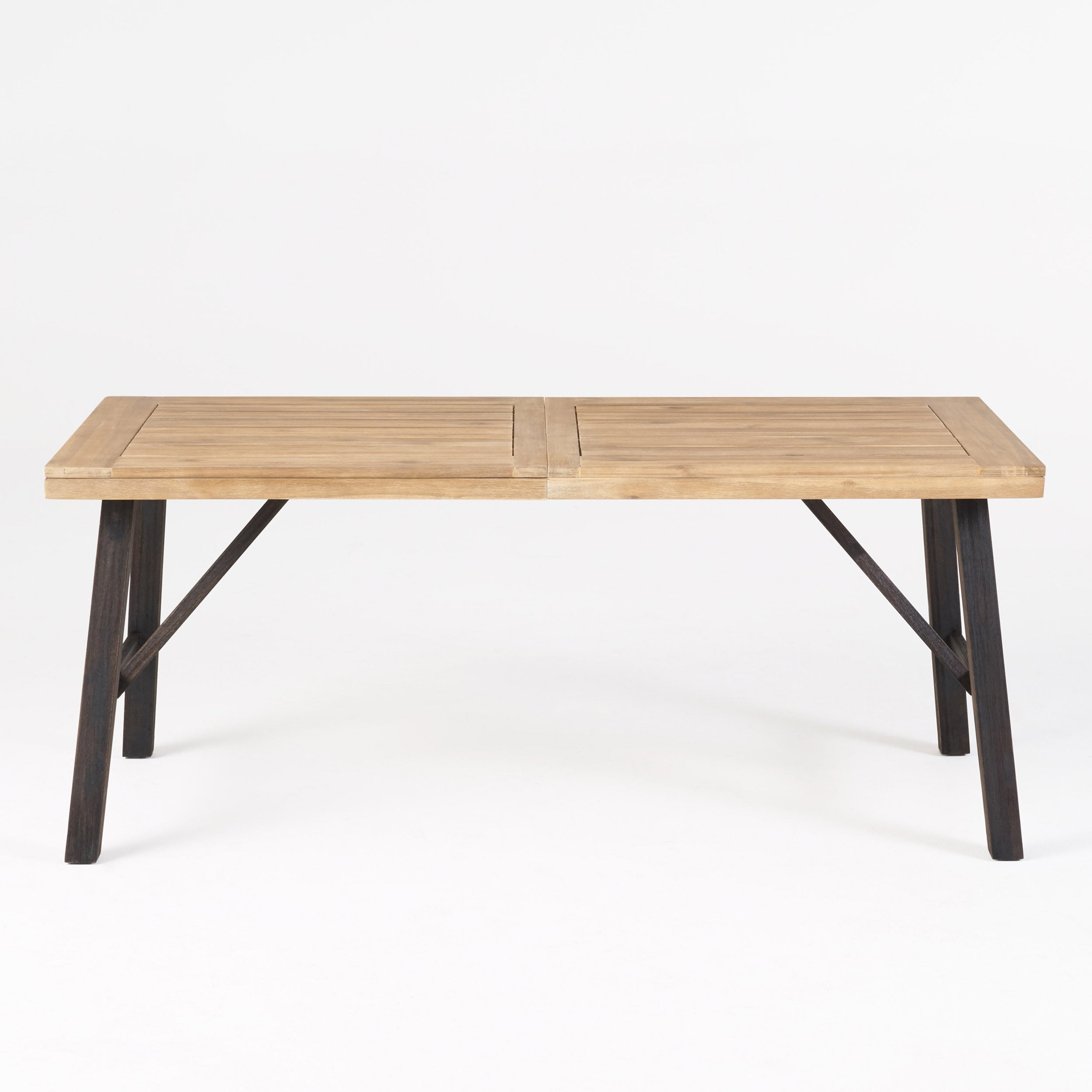 Outdoor Weather-Resistant Dining Table with Slat Panel Design