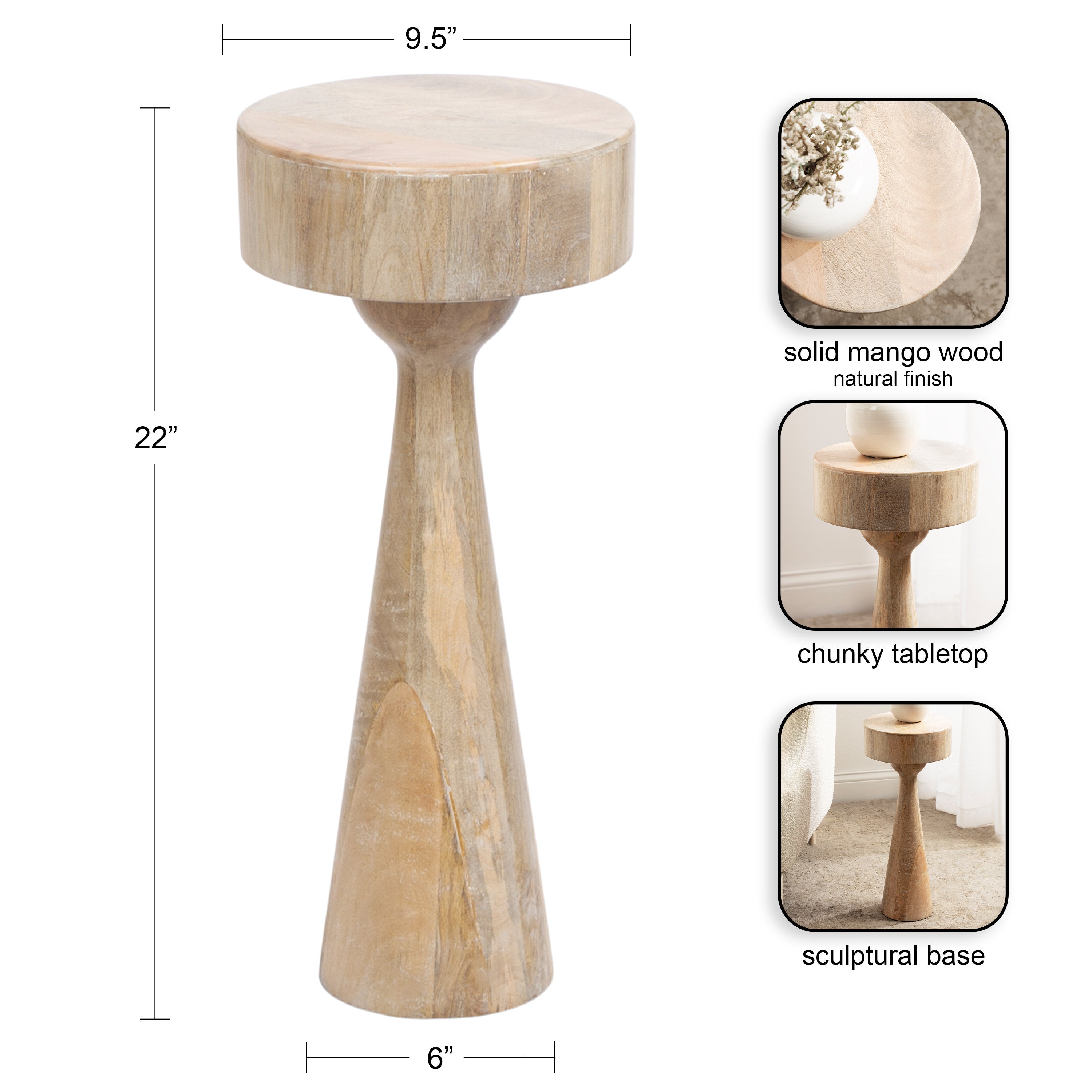Solbrett Wood Drink Table