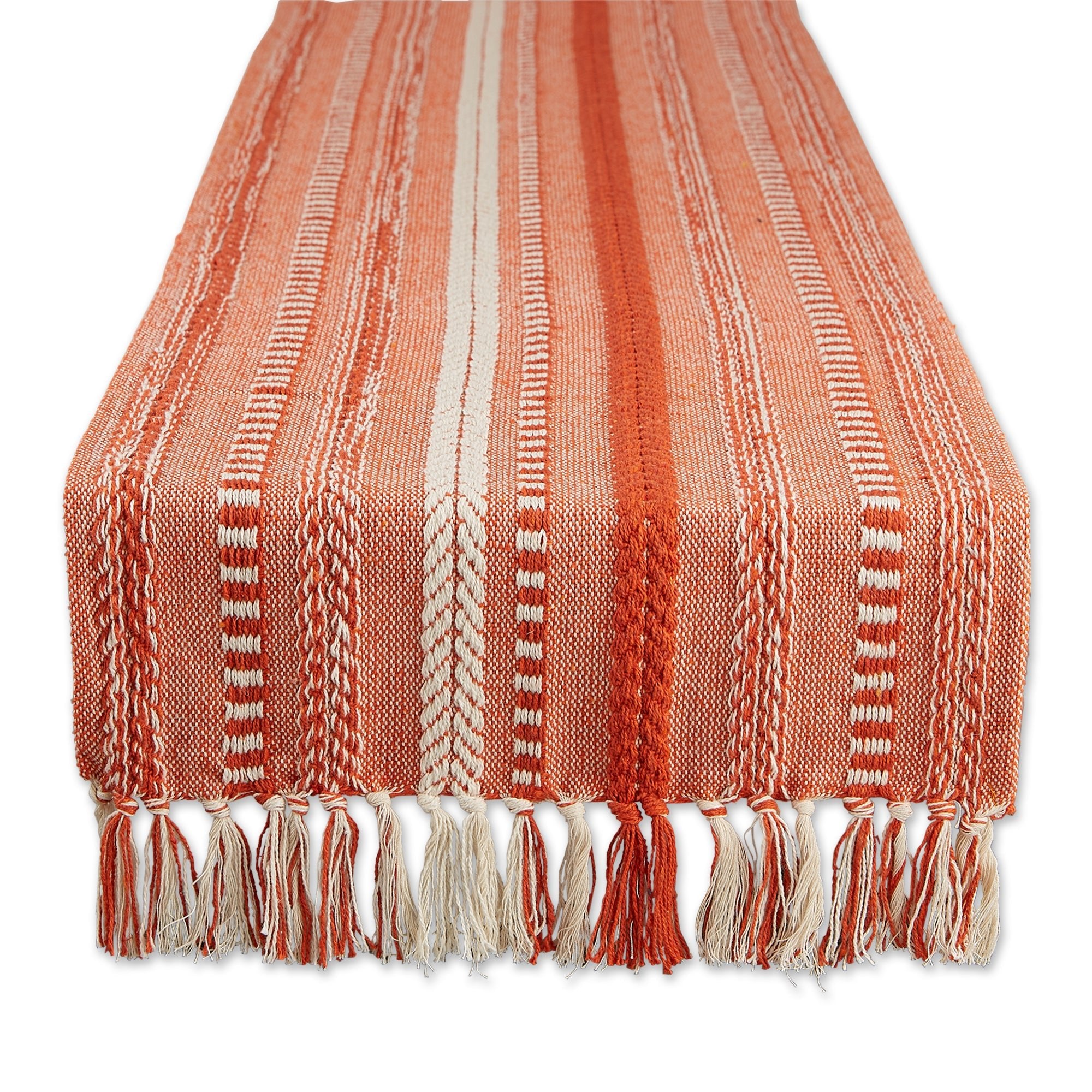 Vintage Red Braided Stripe Table Runner 15X108 - Table Runners