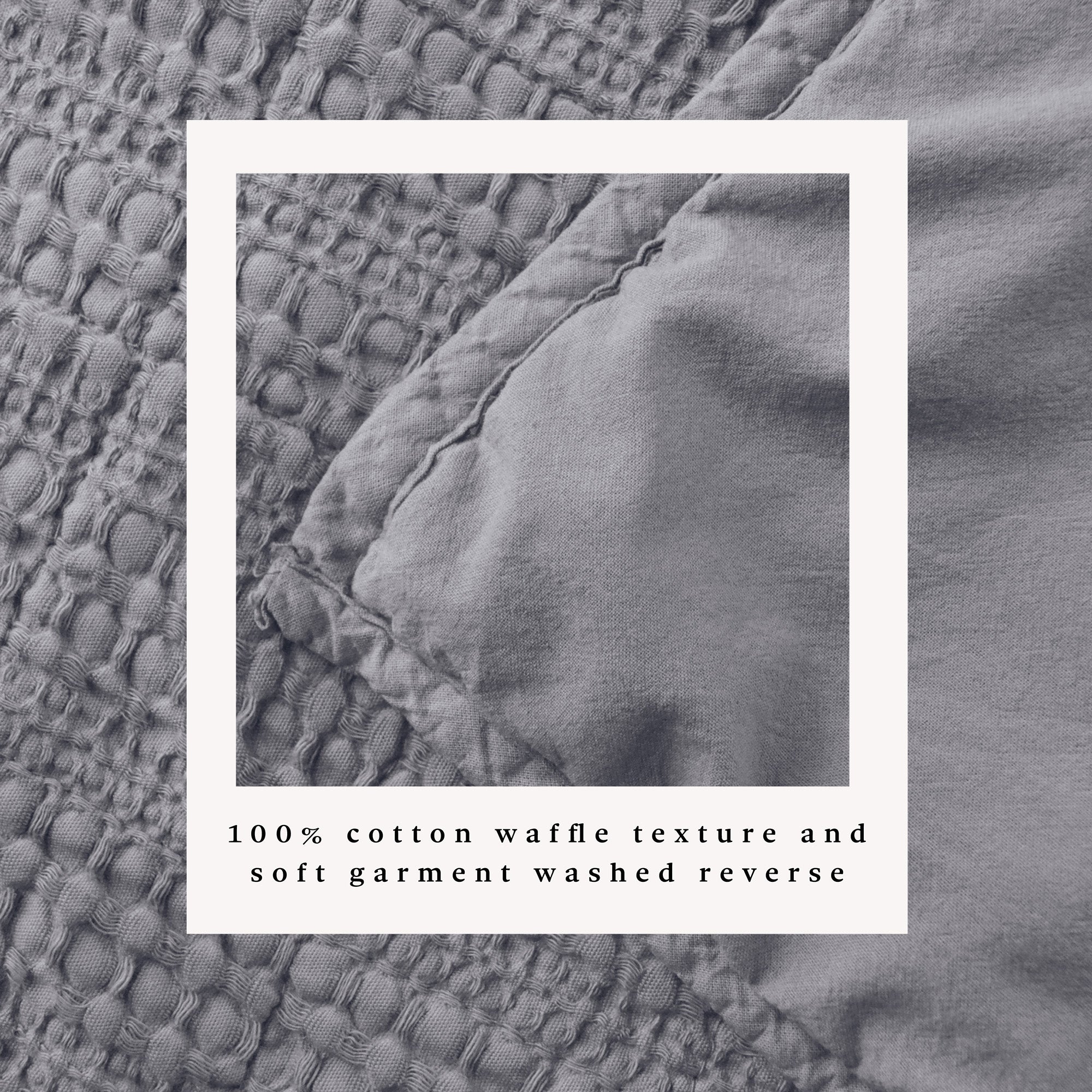 100% Cotton Garment Washed Honeycomb Waffle Quilt and Sham Set