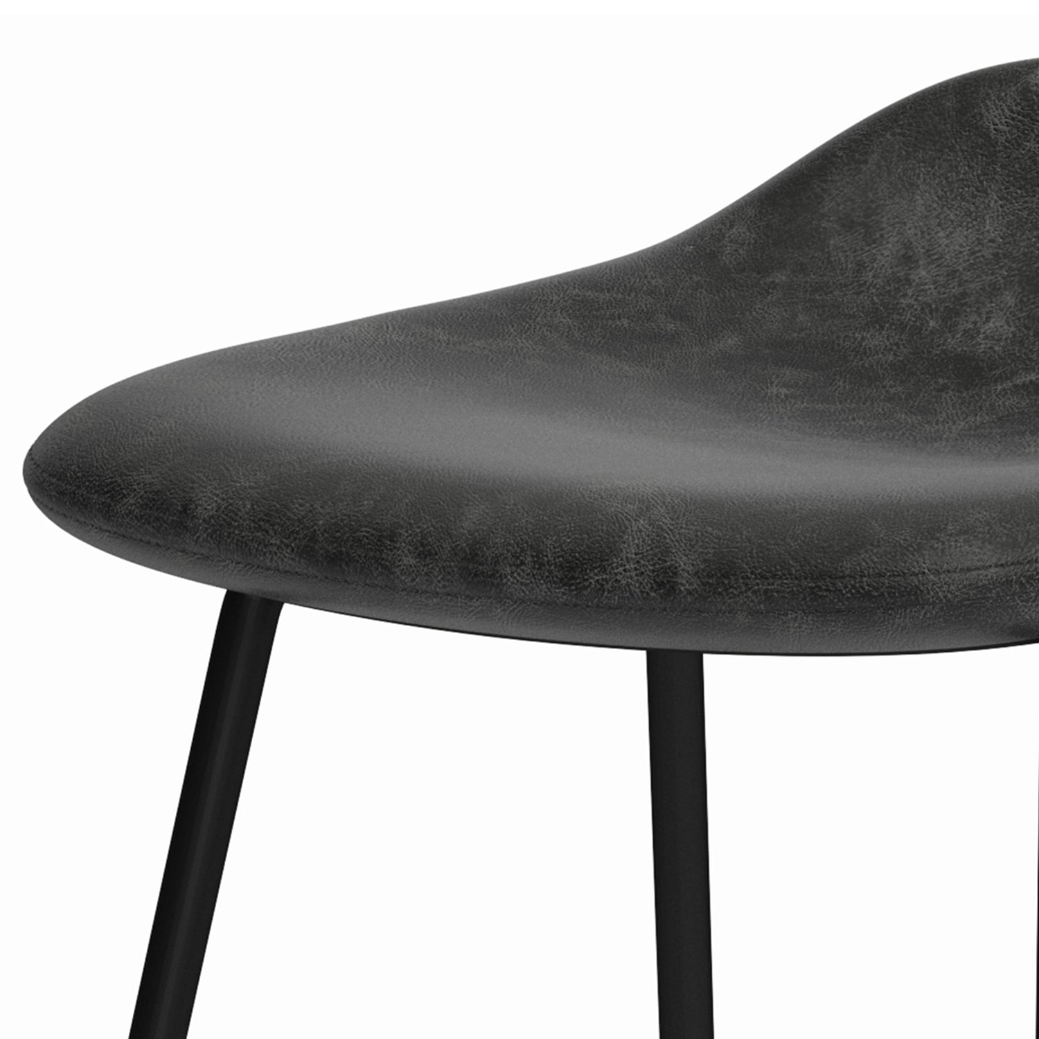 Horizons Faux Leather Stool with Padded Seat and Footrest, Set of 2
