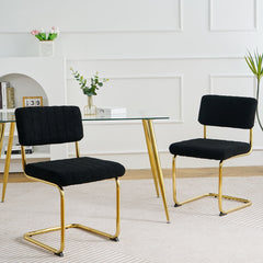 Vogue Modern Dining Chair with Gold Leg, Set of 2 - Dining Chairs