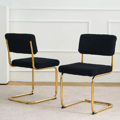 Vogue Modern Dining Chair with Gold Leg, Set of 2 - Dining Chairs