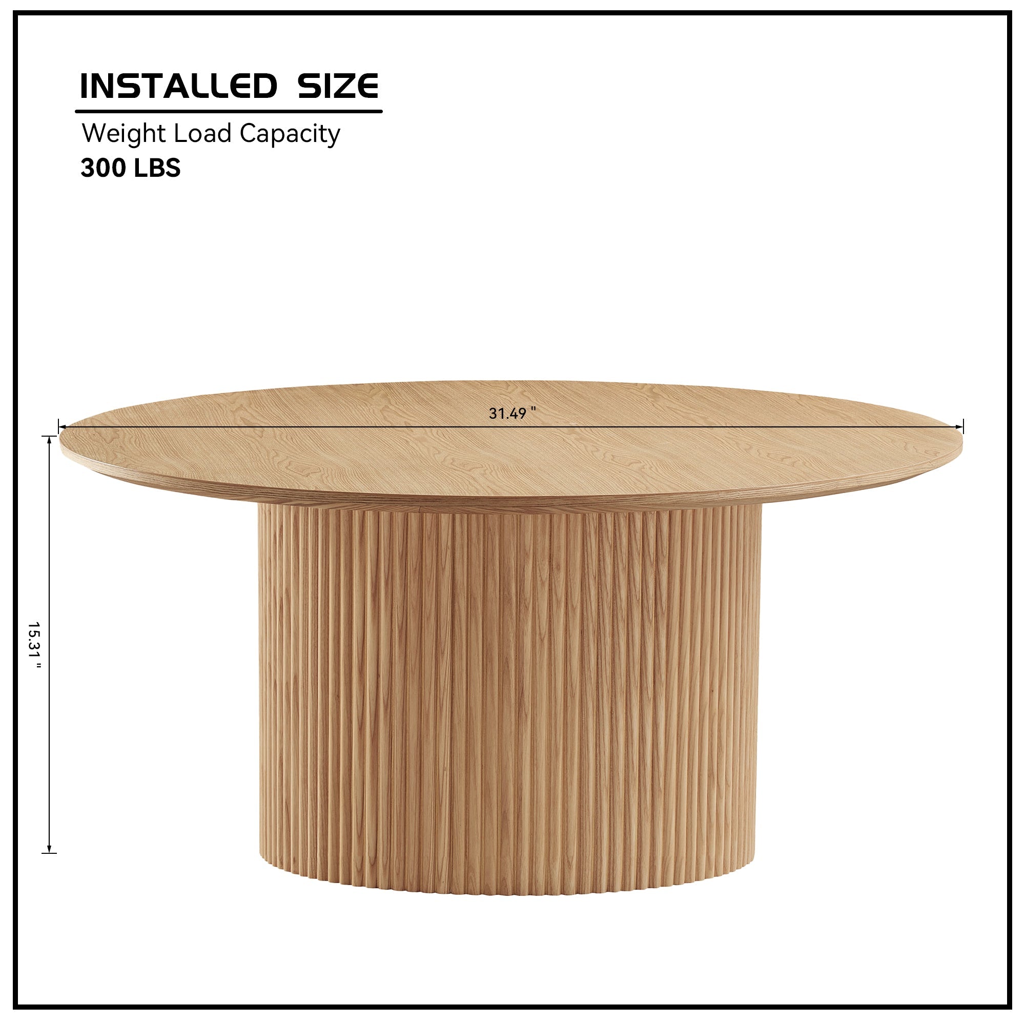 Volet 31.49" Round Coffee Table with Wave Pattern Base - Coffee Tables