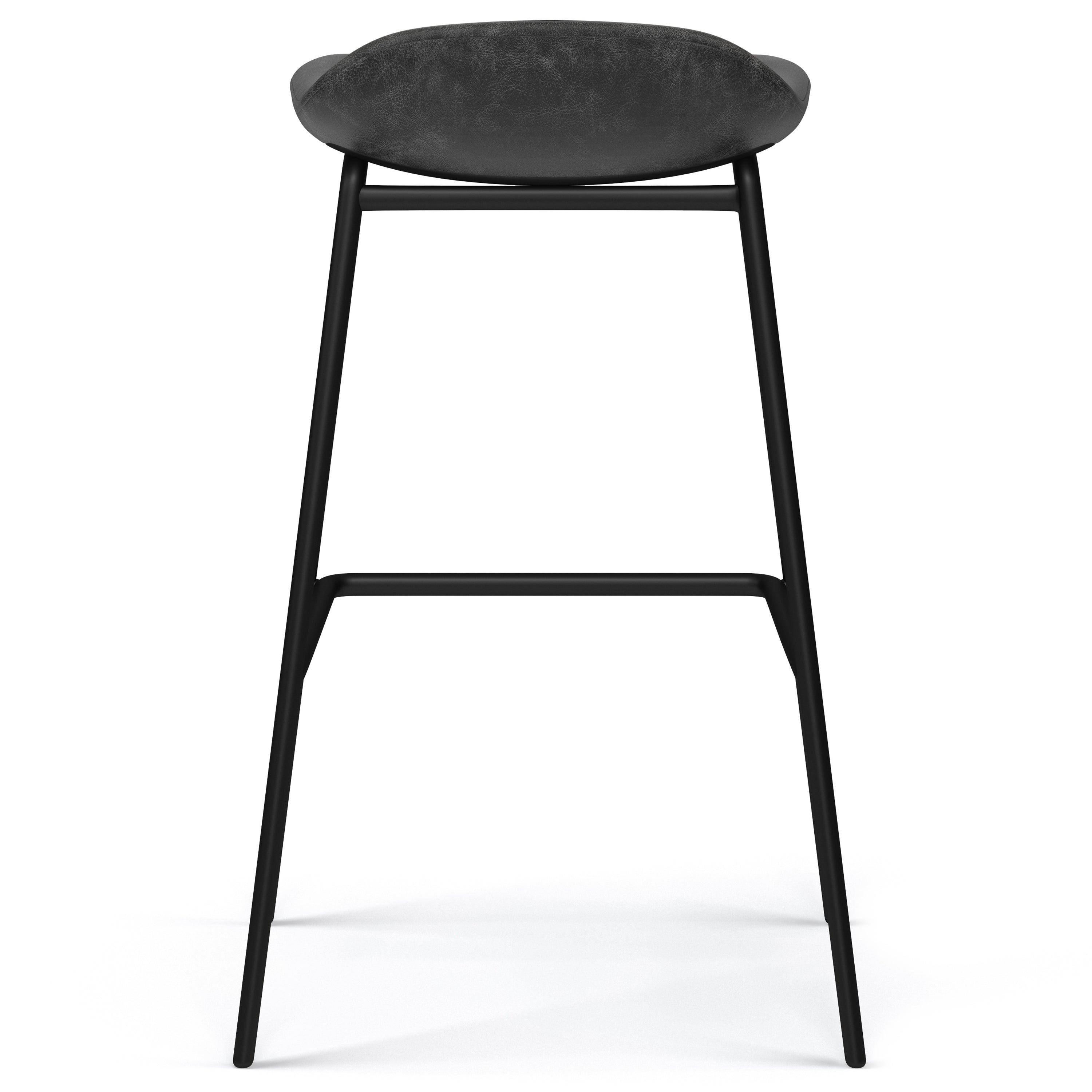 Horizons Faux Leather Stool with Padded Seat and Footrest, Set of 2