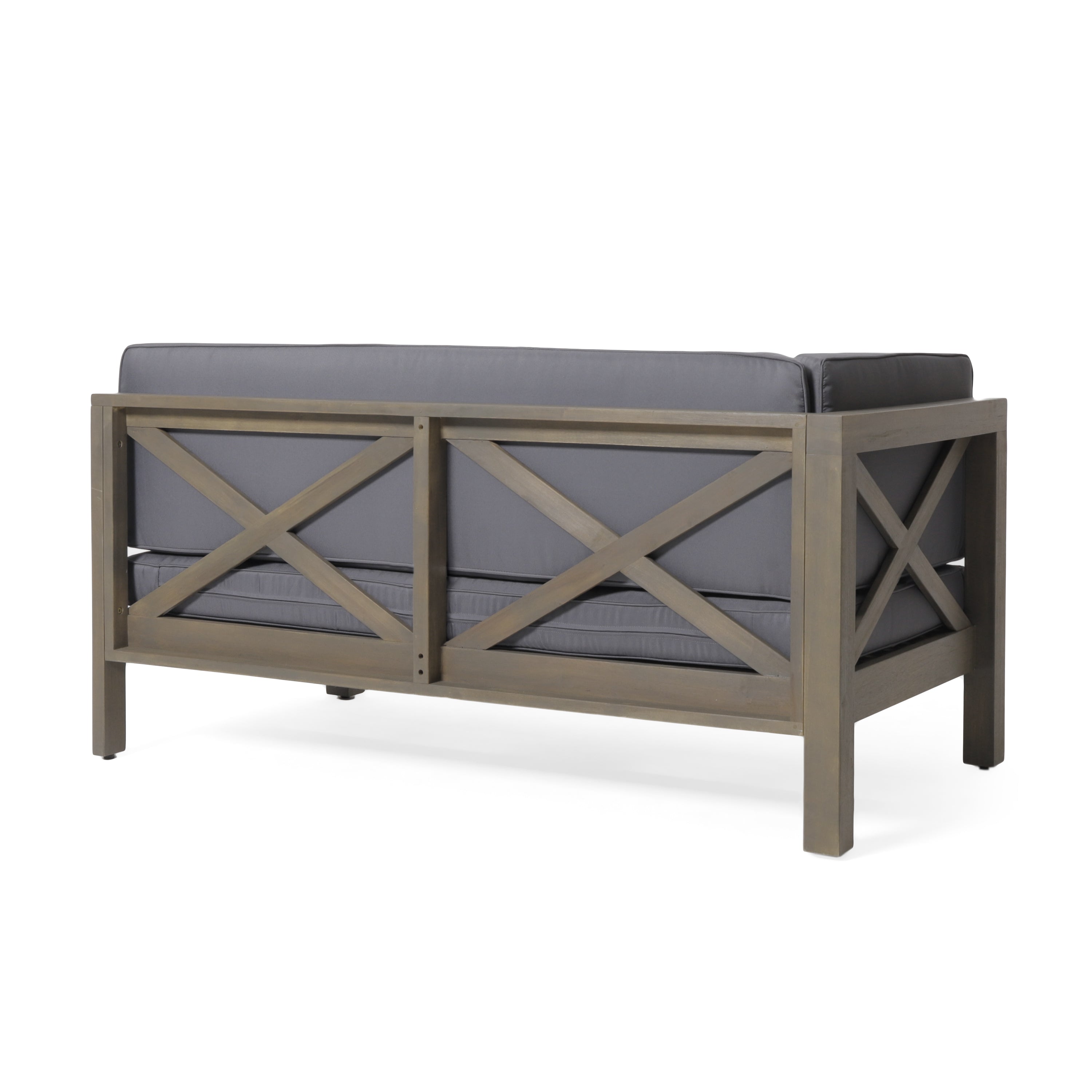 Brava Outdoor X-Back Corner Bench with Coffee Table