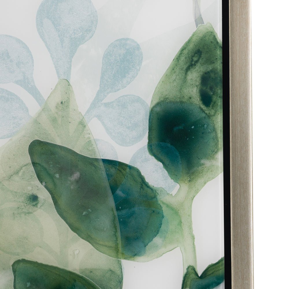 Wall Art with Watercolor Leaf Acrylic Prints, Set of 2 - Framed Wall Art