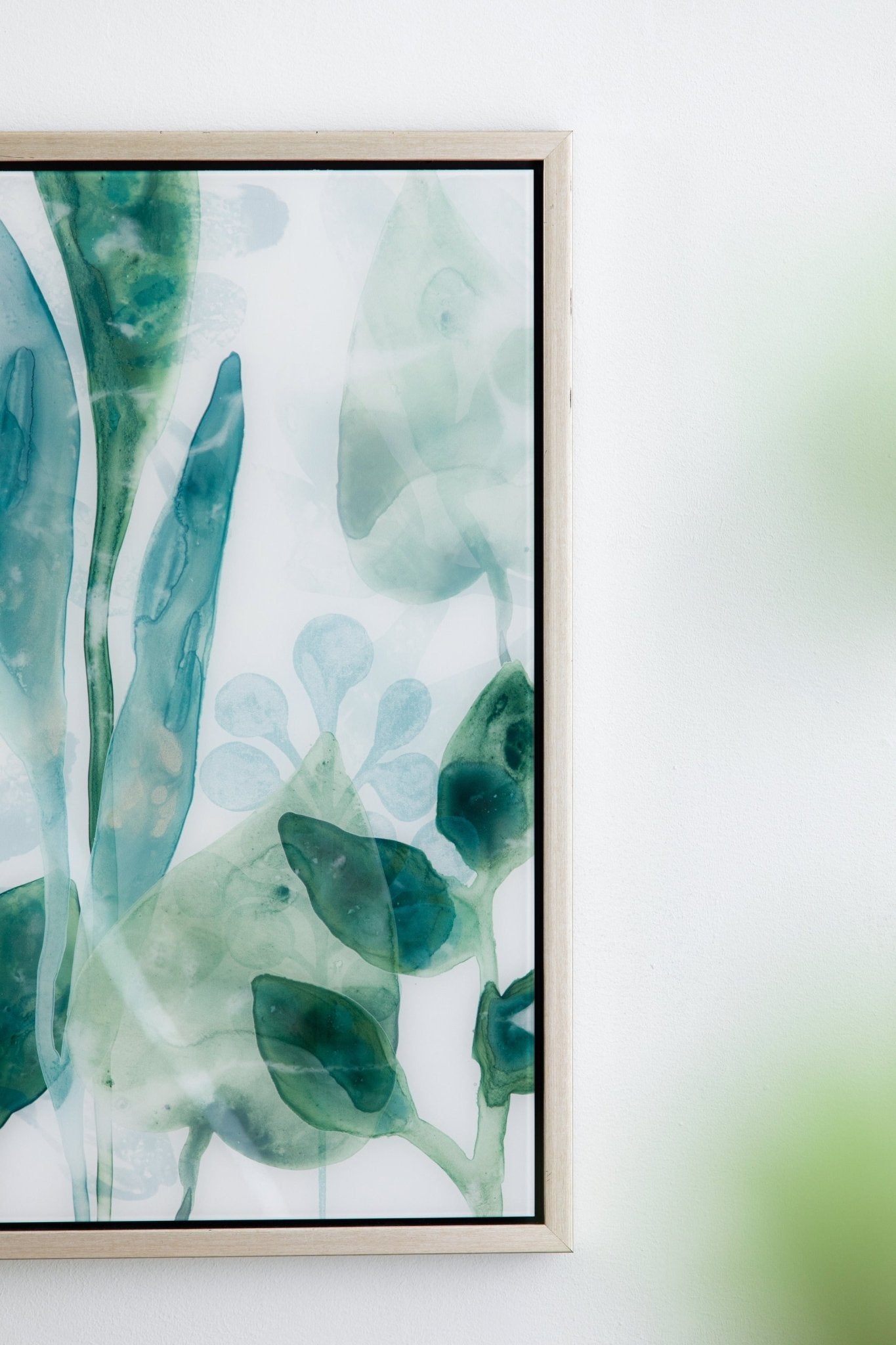 Wall Art with Watercolor Leaf Acrylic Prints, Set of 2 - Framed Wall Art