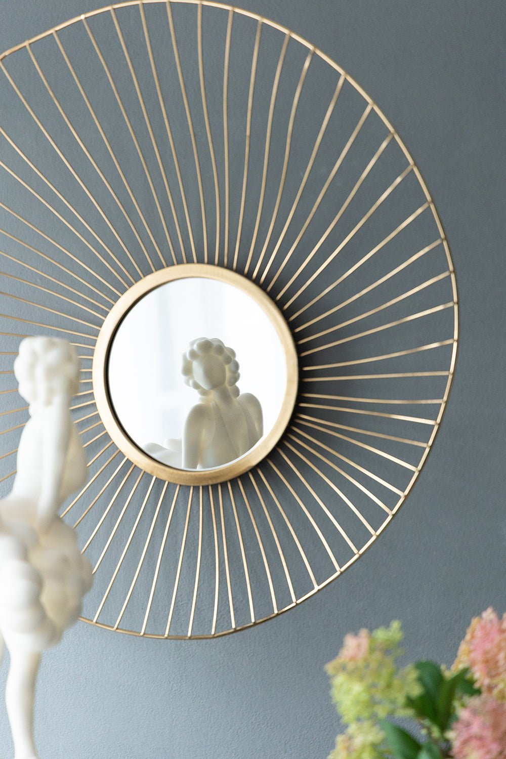Wall Mirror with Iron Frame and Abstract Design, Set of 3 - Mirrors