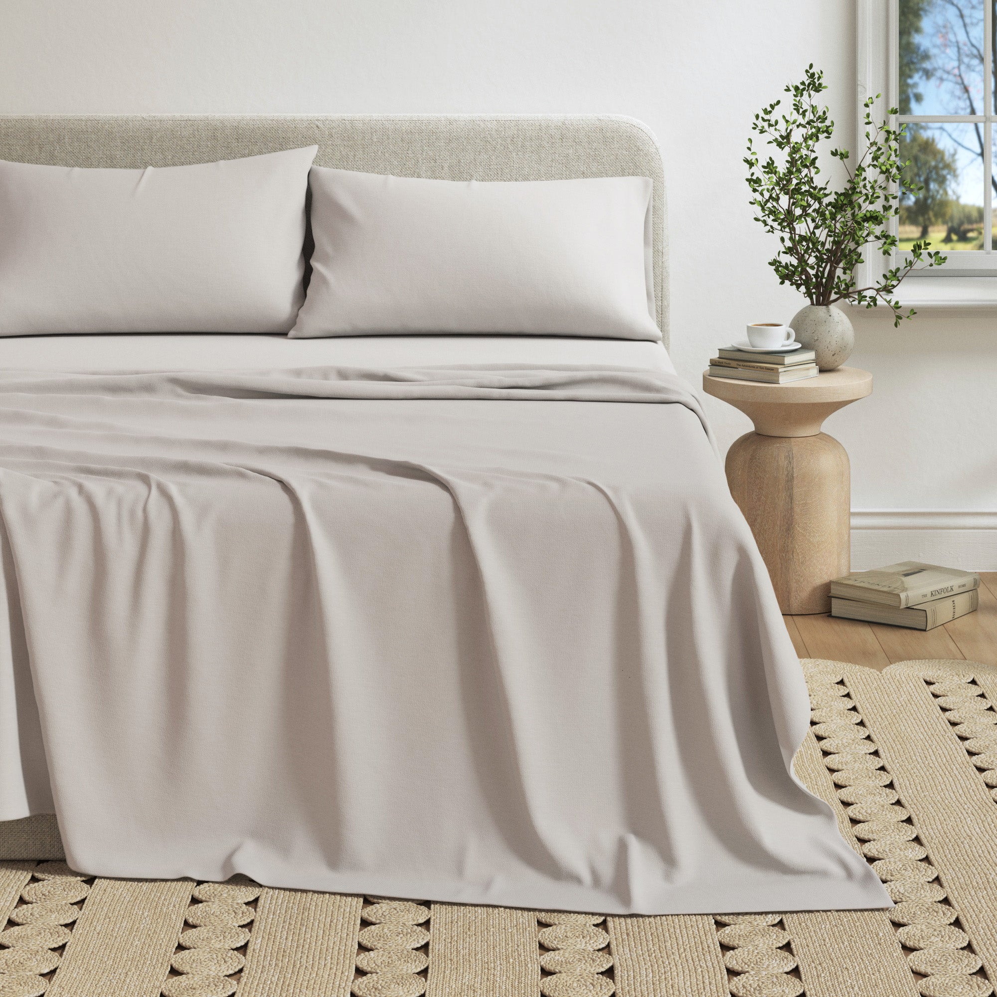 Cotton Heathered Melange Jersey Knit Sheet Set