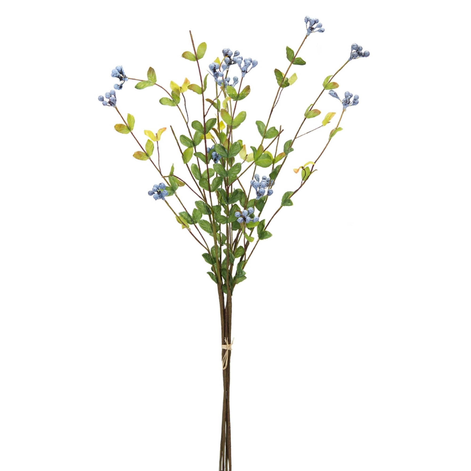 Blue Berry Foliage Spray, Set of 12