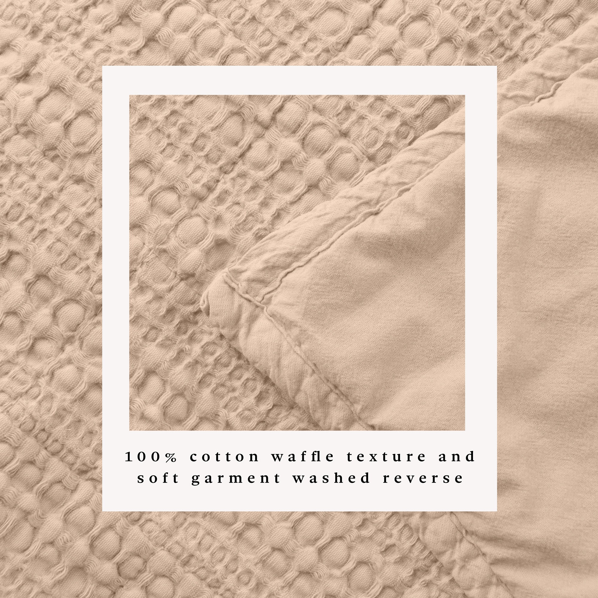 100% Cotton Garment Washed Honeycomb Waffle Quilt and Sham Set