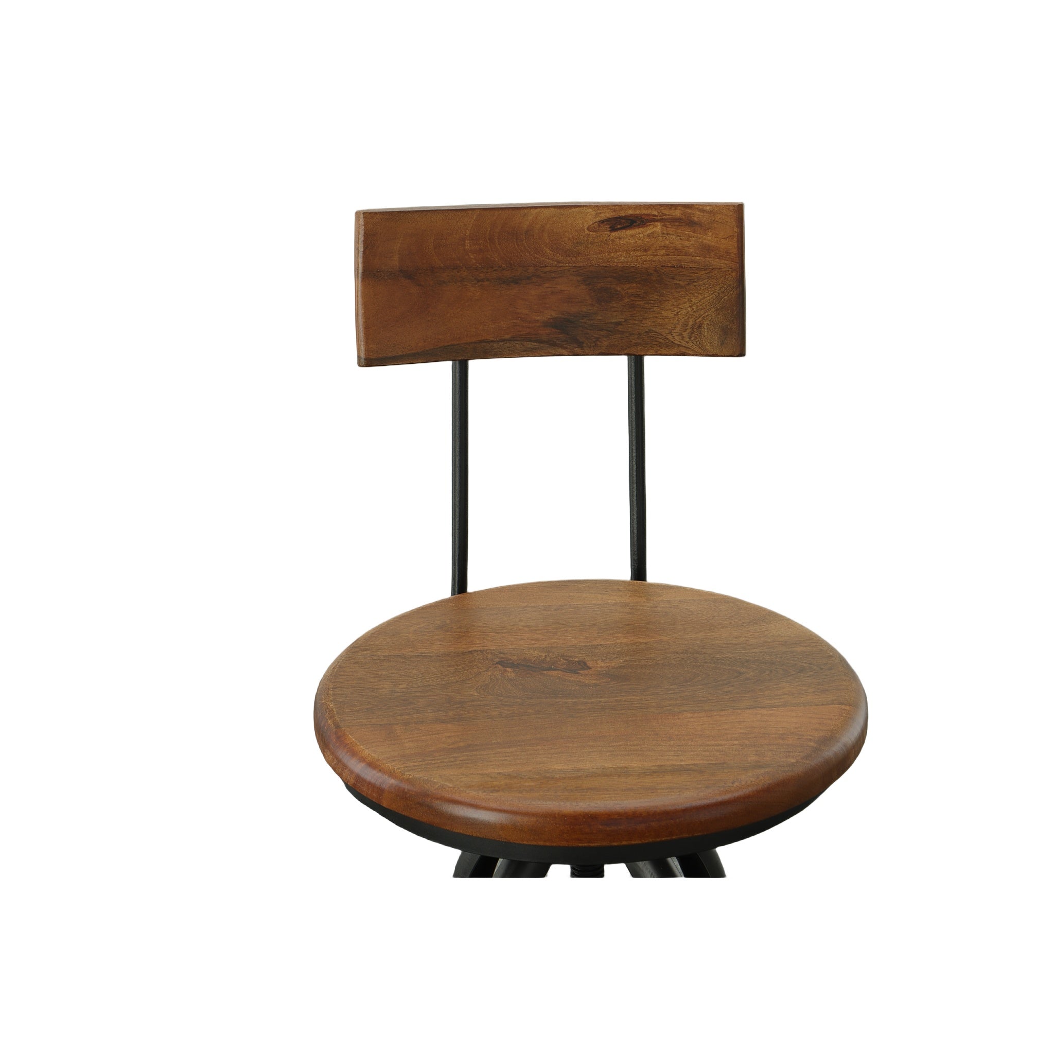 Ryder Adjustable Stool with Back, Chestnut/Black