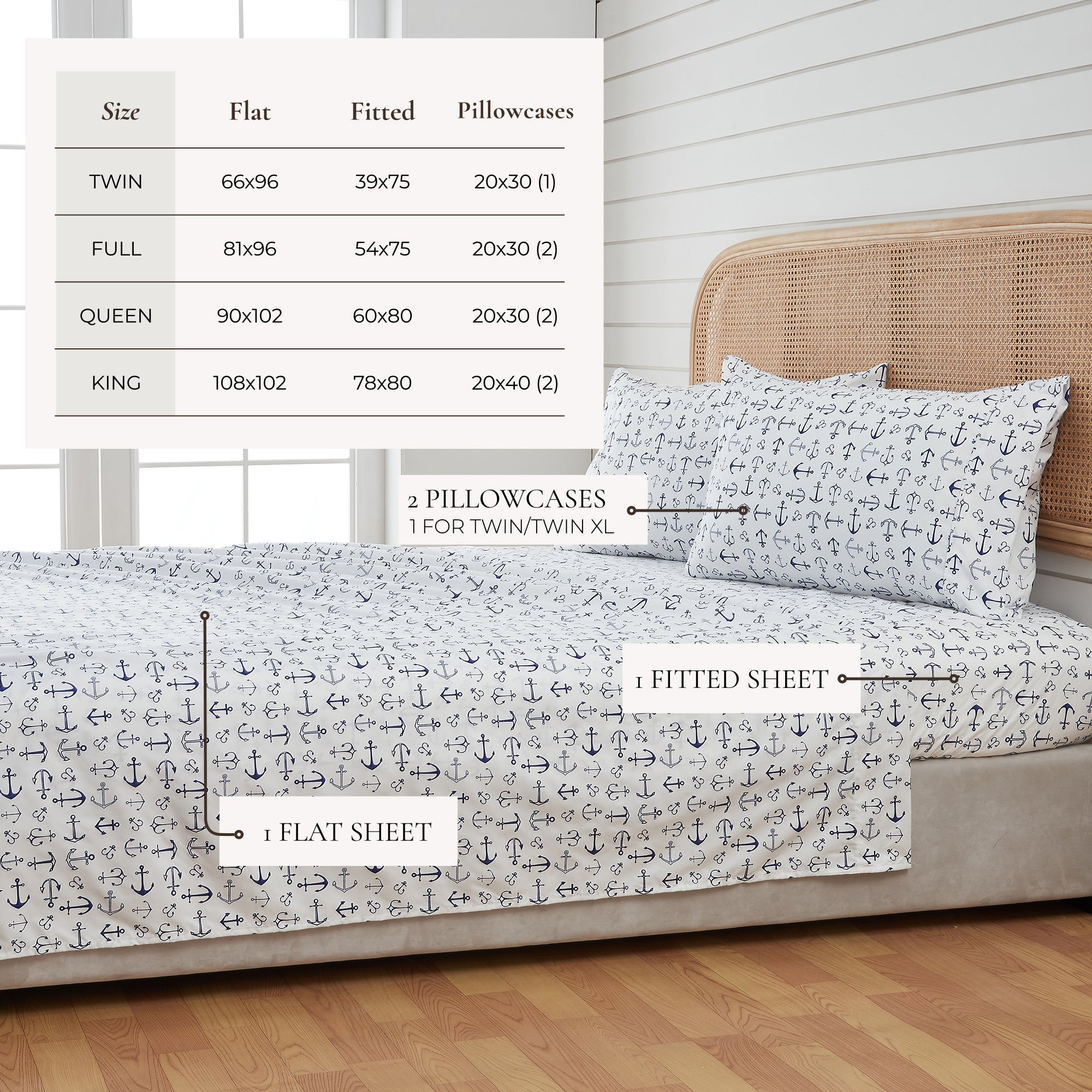 Coastal Printed Microfiber Sheet Set