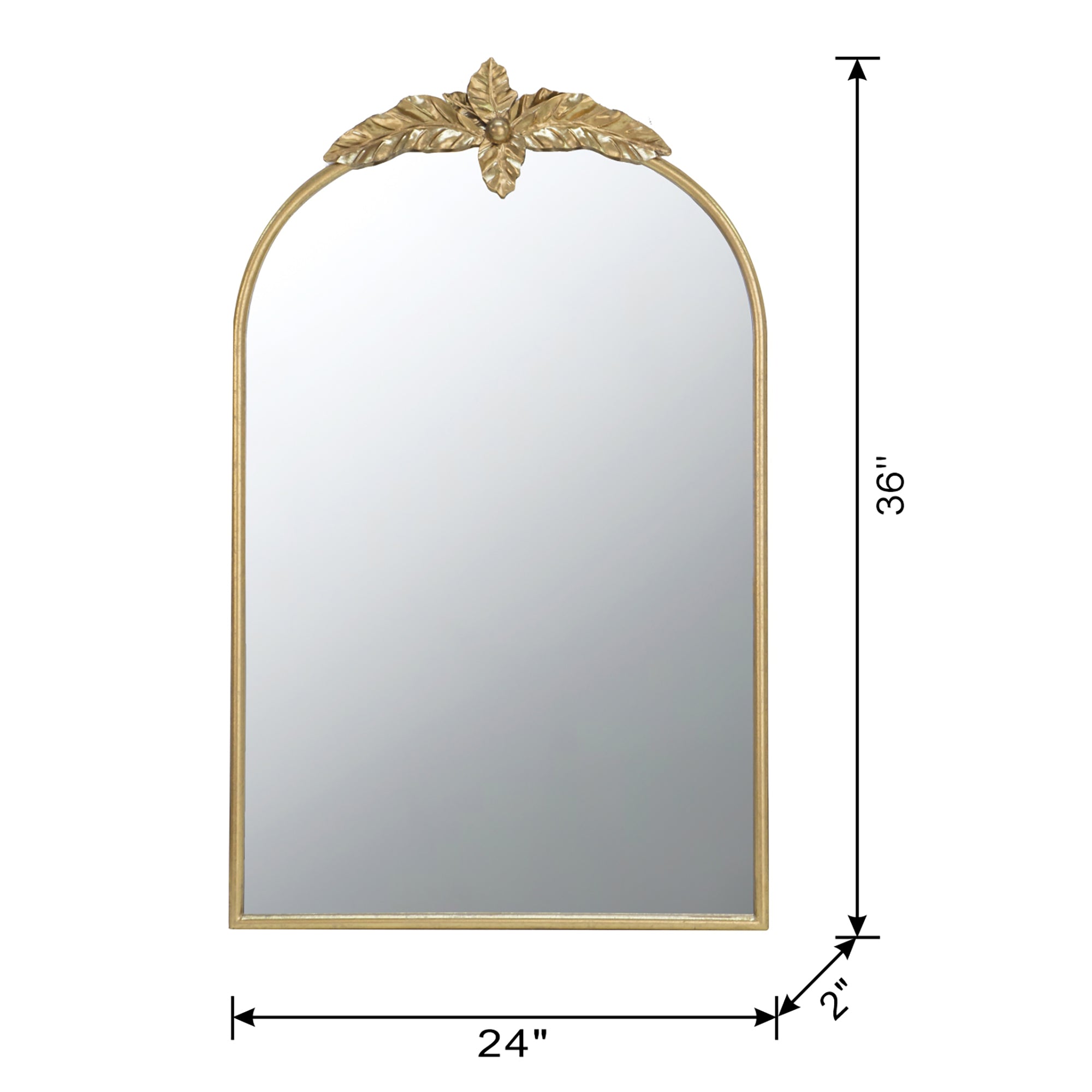 Wonderer Arched Wall Mirror with Metal Frame - Mirrors