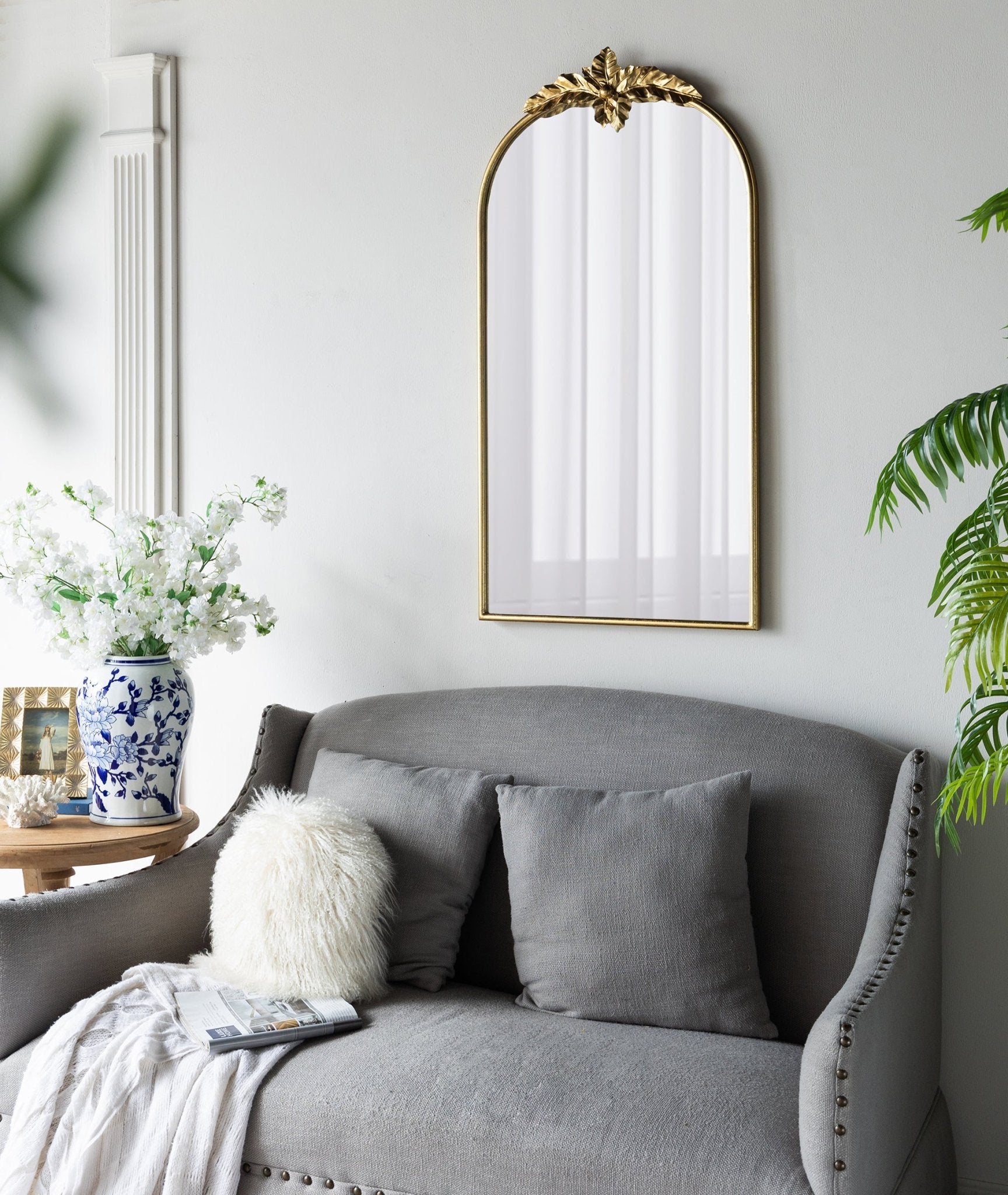 Wonderer Arched Wall Mirror with Metal Frame - Mirrors