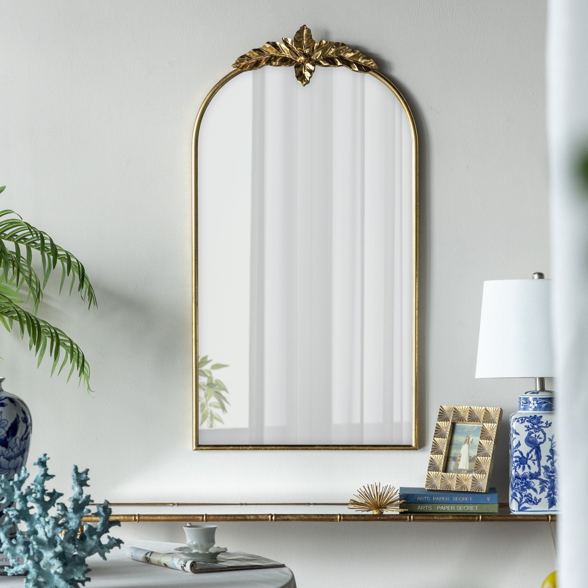 Wonderer Arched Wall Mirror with Metal Frame - Mirrors