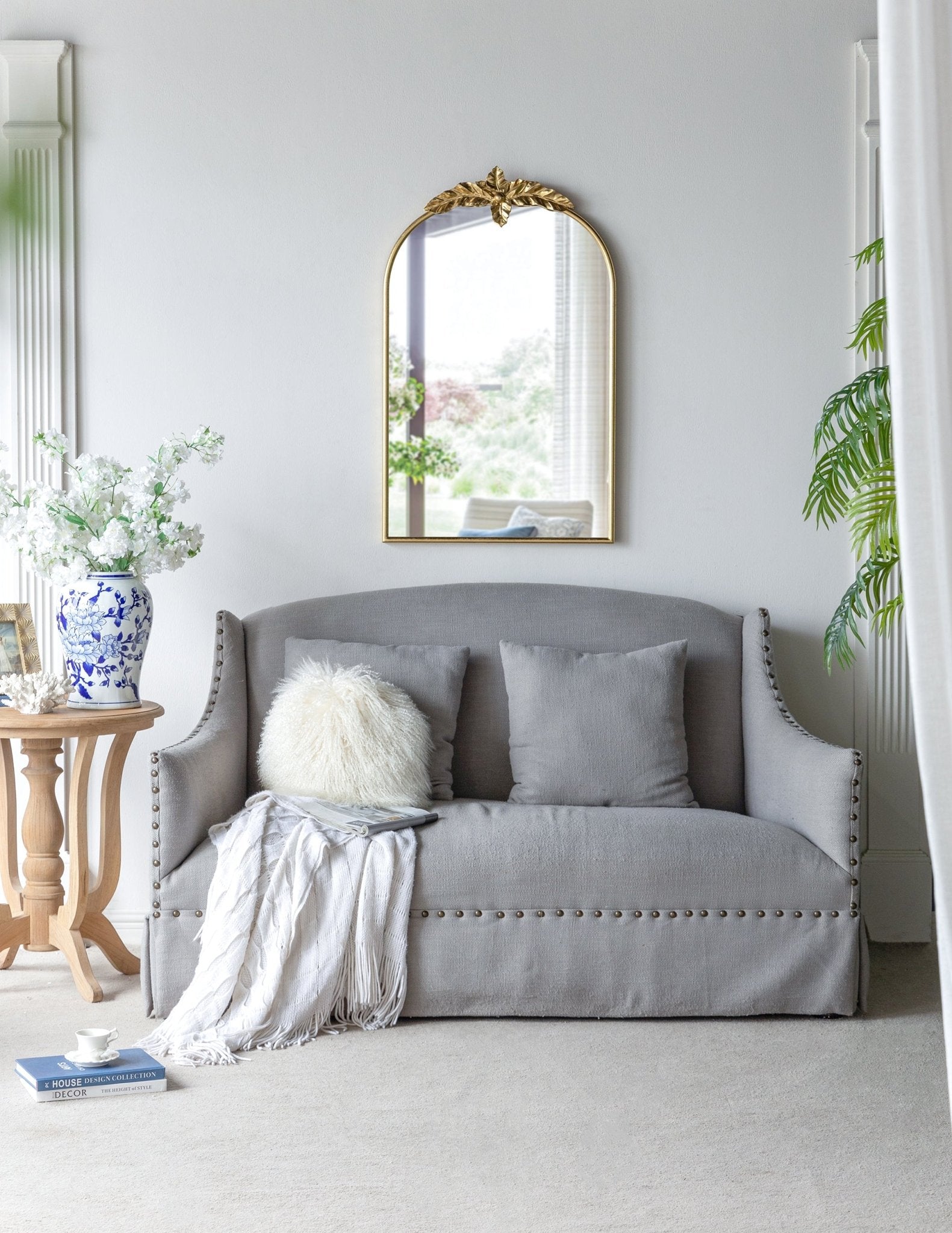 Wonderer Arched Wall Mirror with Metal Frame - Mirrors
