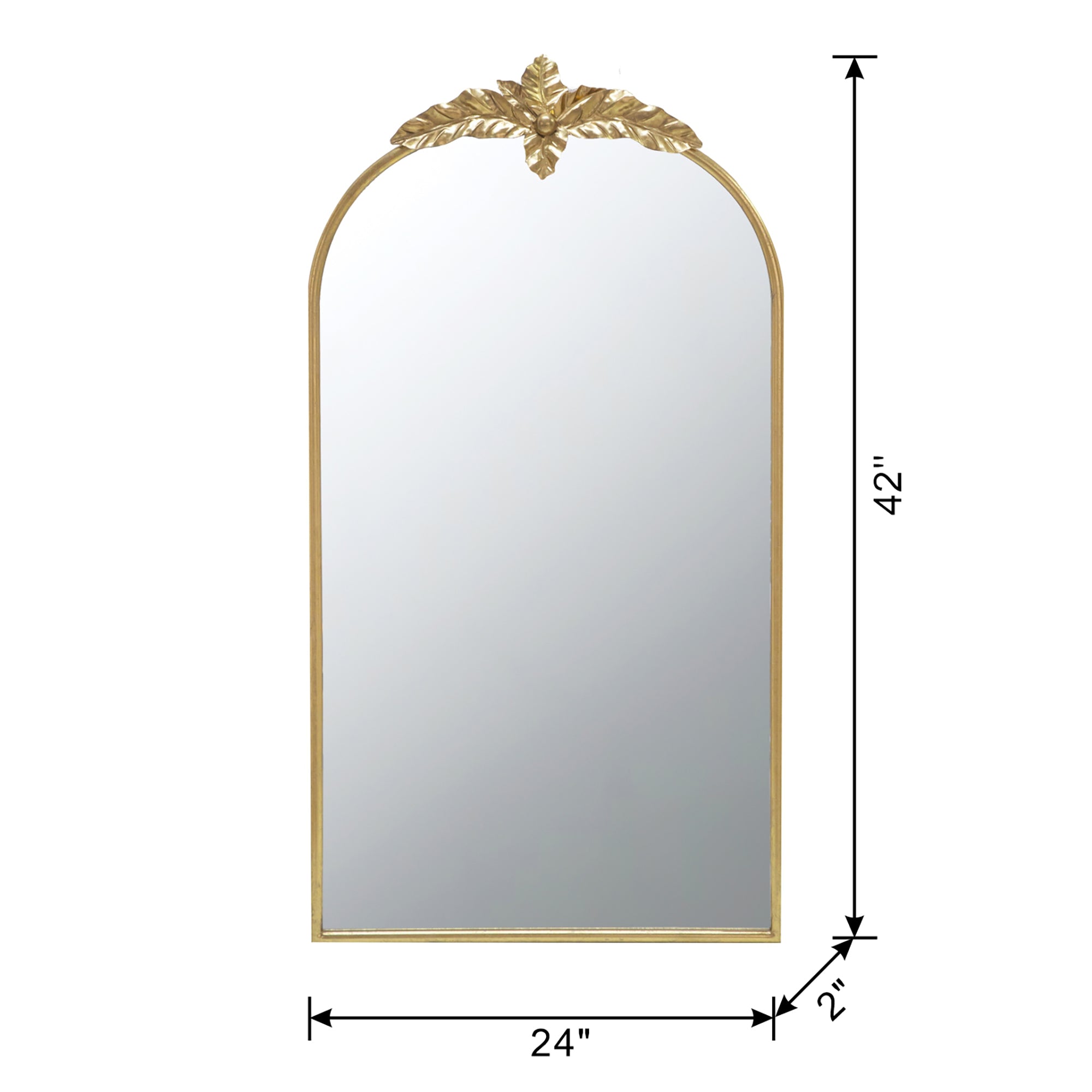 Wonderer Arched Wall Mirror with Metal Frame - Mirrors