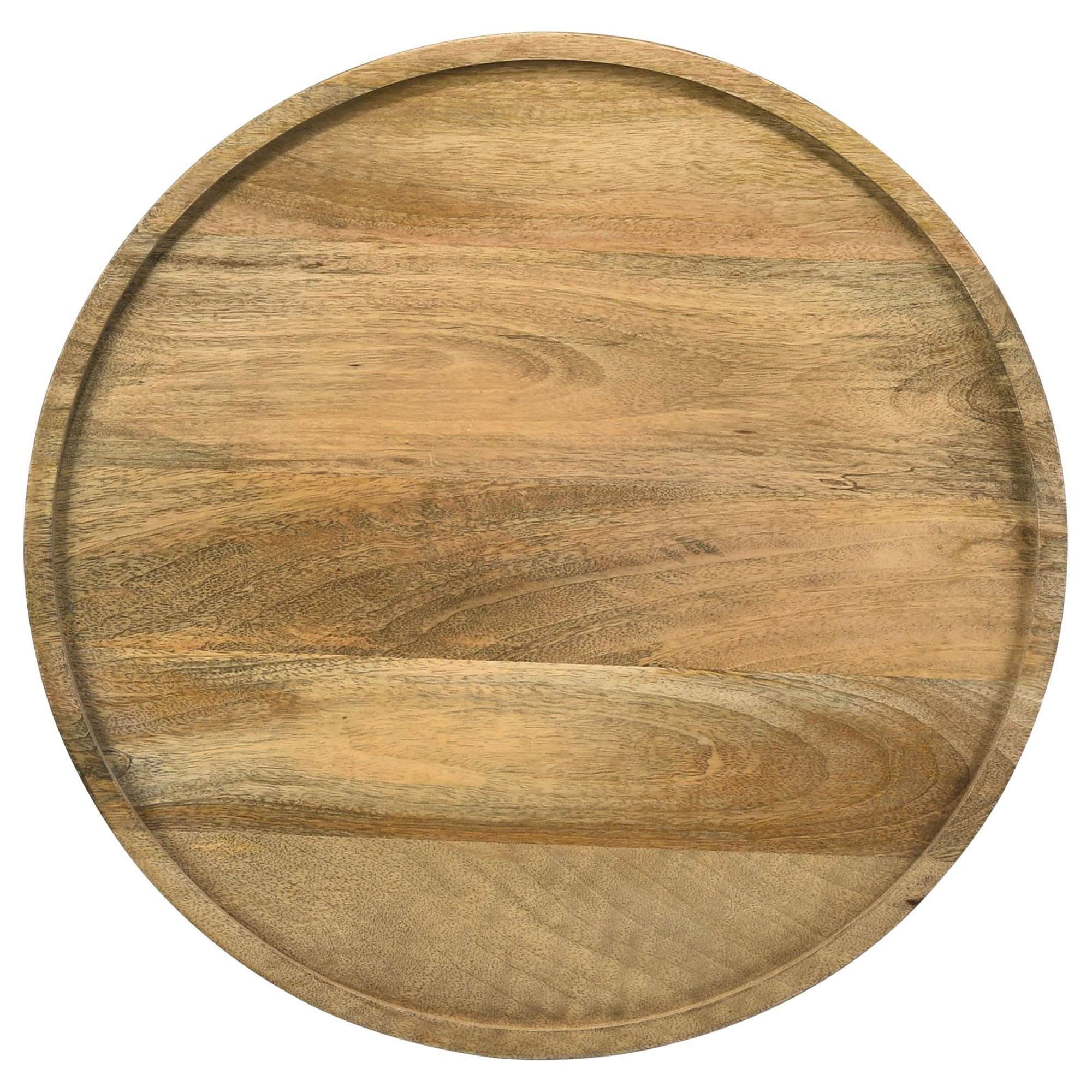 Wood Accent Table with Round Table Top and Pedestal Base - Side Tables