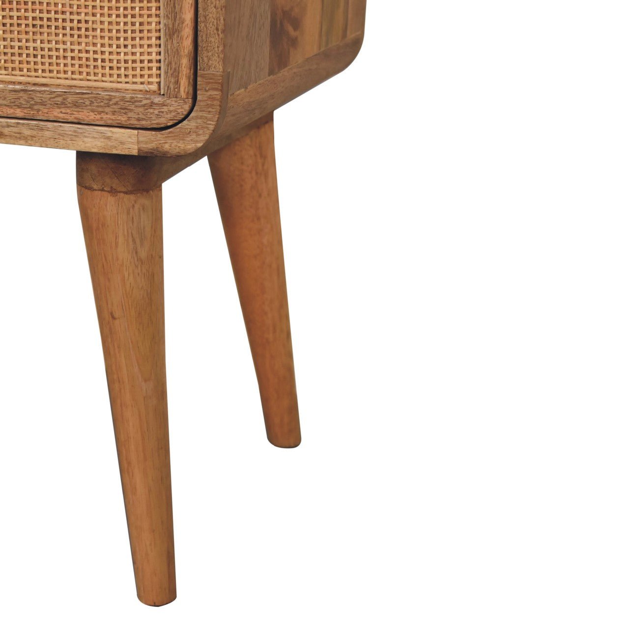 Wood and Rattan Bedside with 2 Drawers - Nightstands
