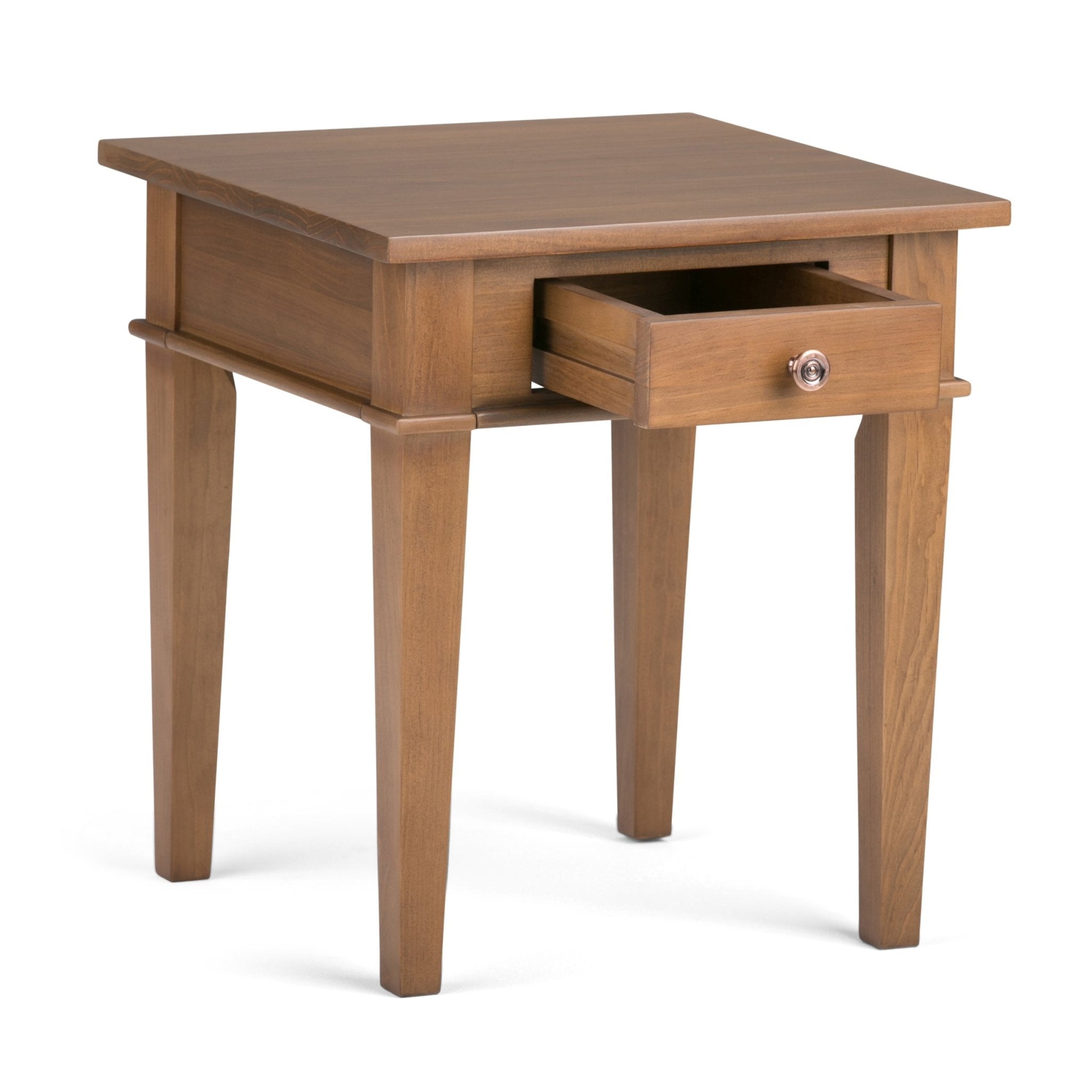 Wood End Table with Drawer, Double Molded Top and Tapered Legs - Pier 1