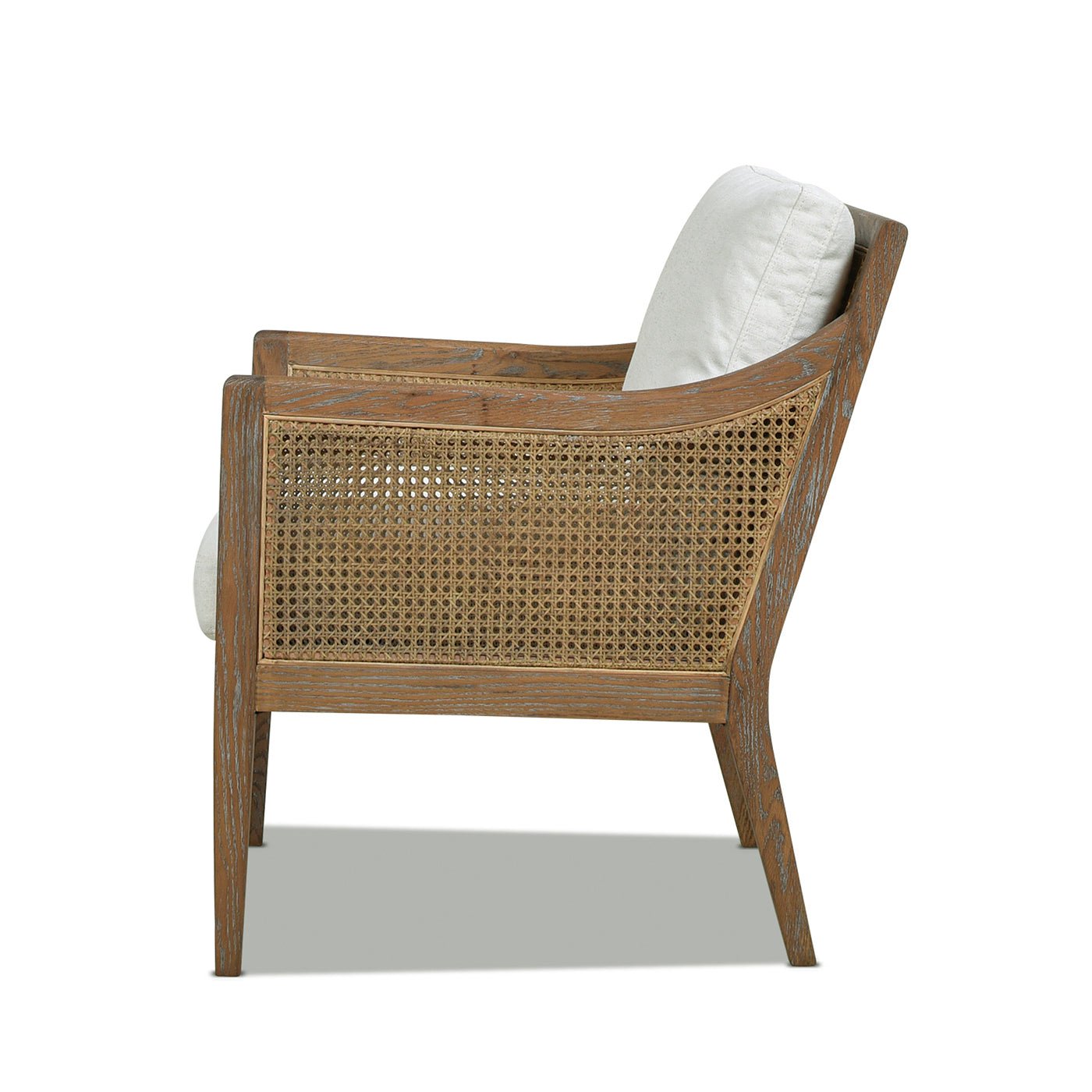 Wood & Rattan Accent Chair with Removable Cushion - Accent Chairs