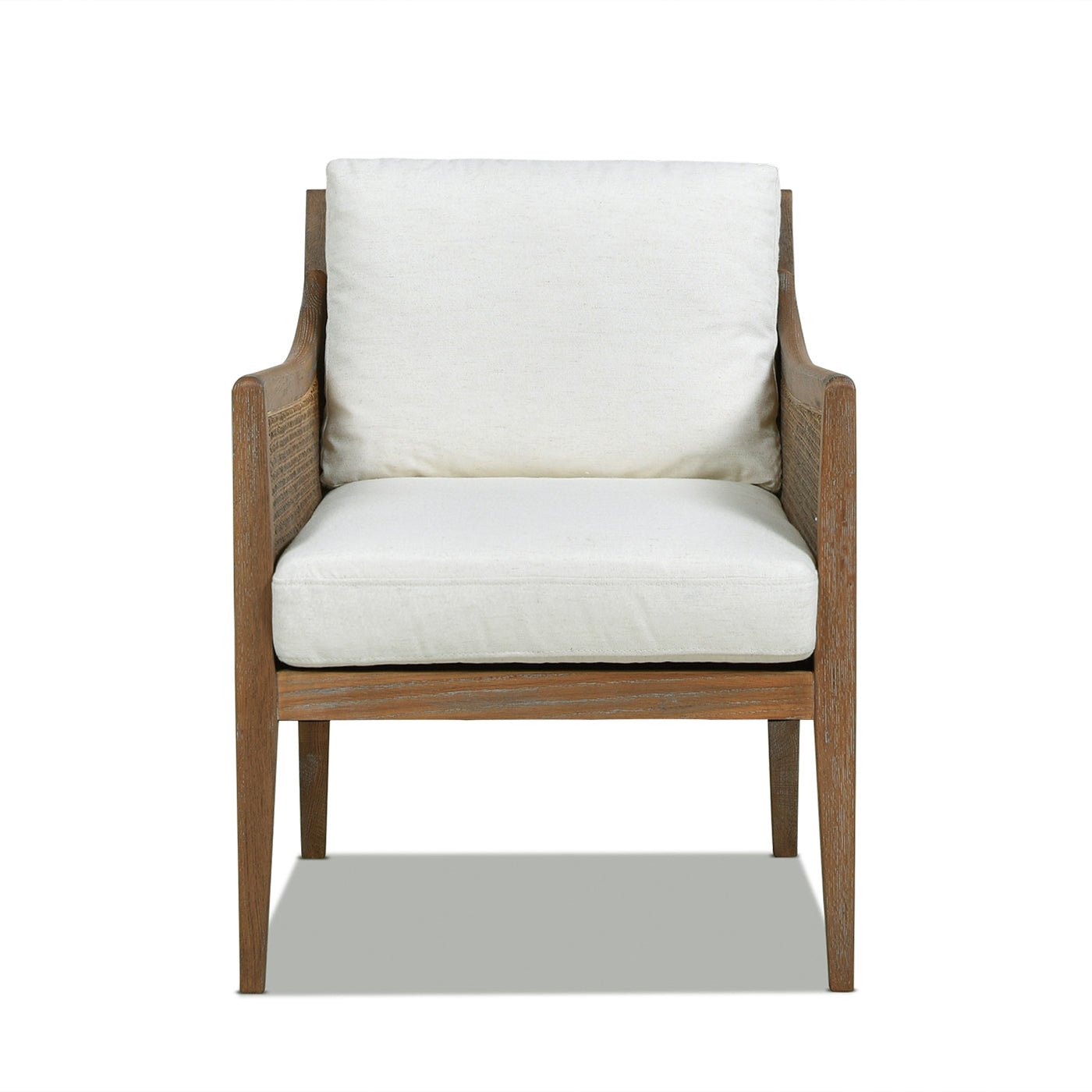 Wood & Rattan Accent Chair with Removable Cushion - Accent Chairs