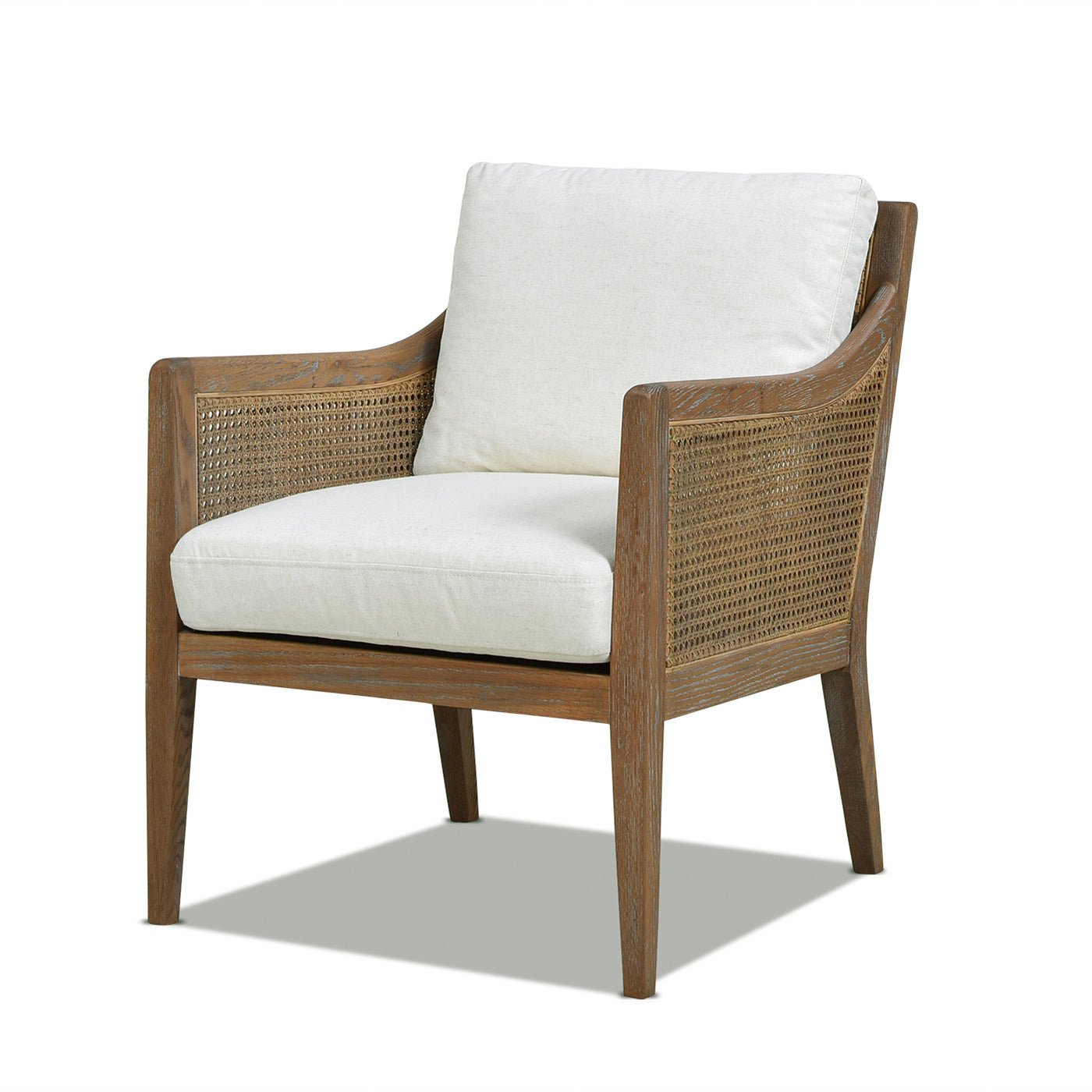 Wood & Rattan Accent Chair with Removable Cushion - Accent Chairs
