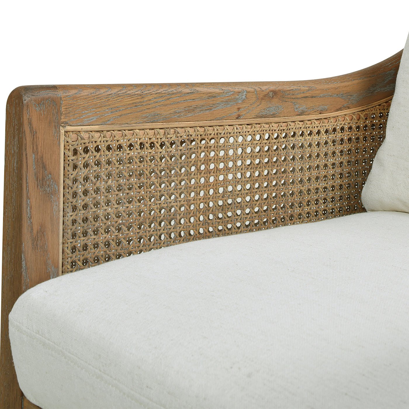 Wood & Rattan Accent Chair with Removable Cushion - Accent Chairs