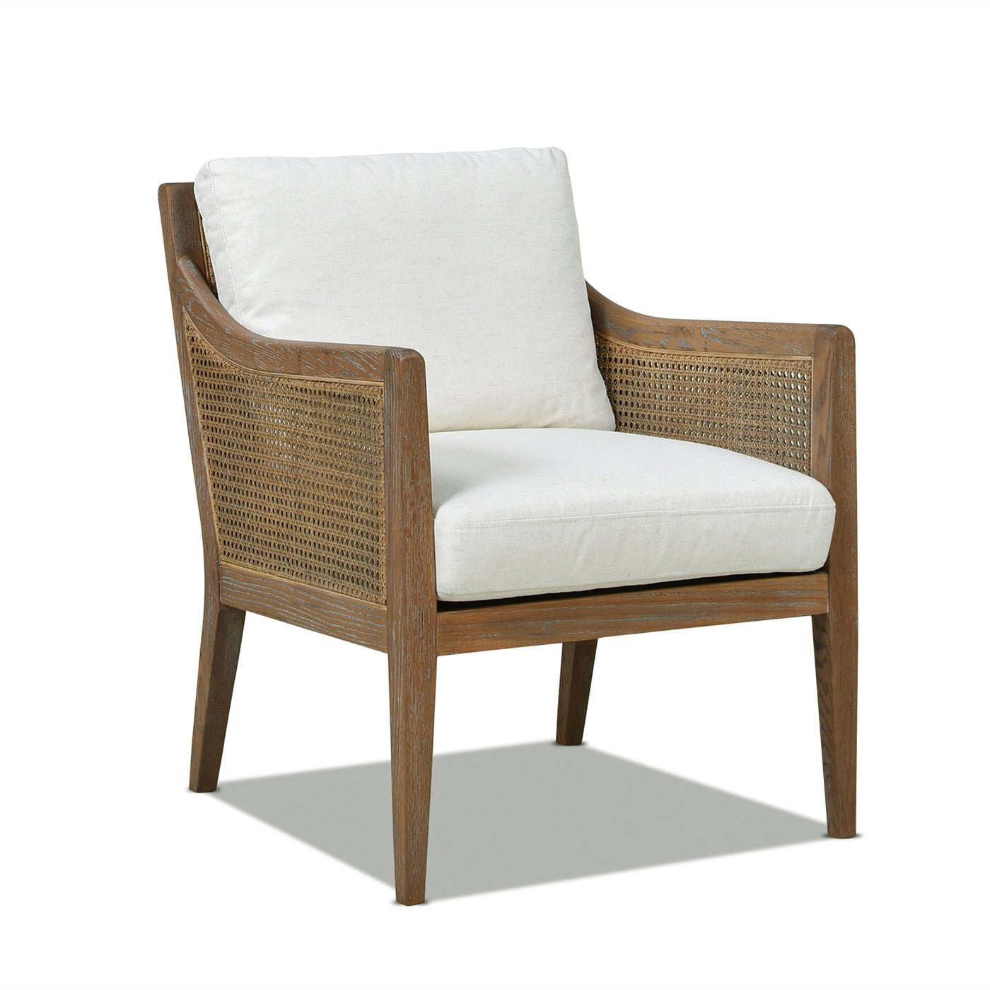 Wood & Rattan Accent Chair with Removable Cushion - Accent Chairs
