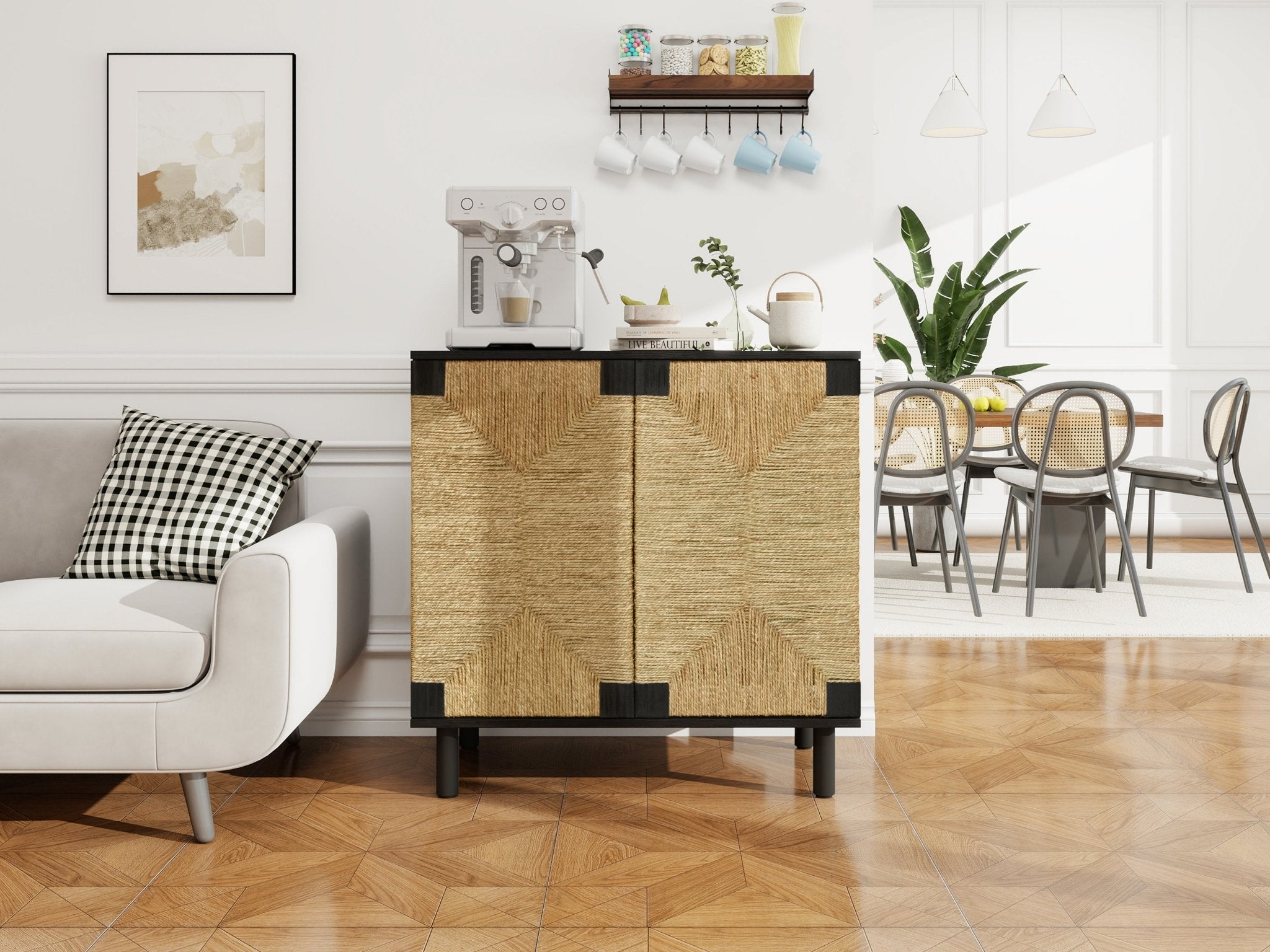Wood Sideboard with 2 Doors and Adjustable Shelf - Buffets & Sideboards