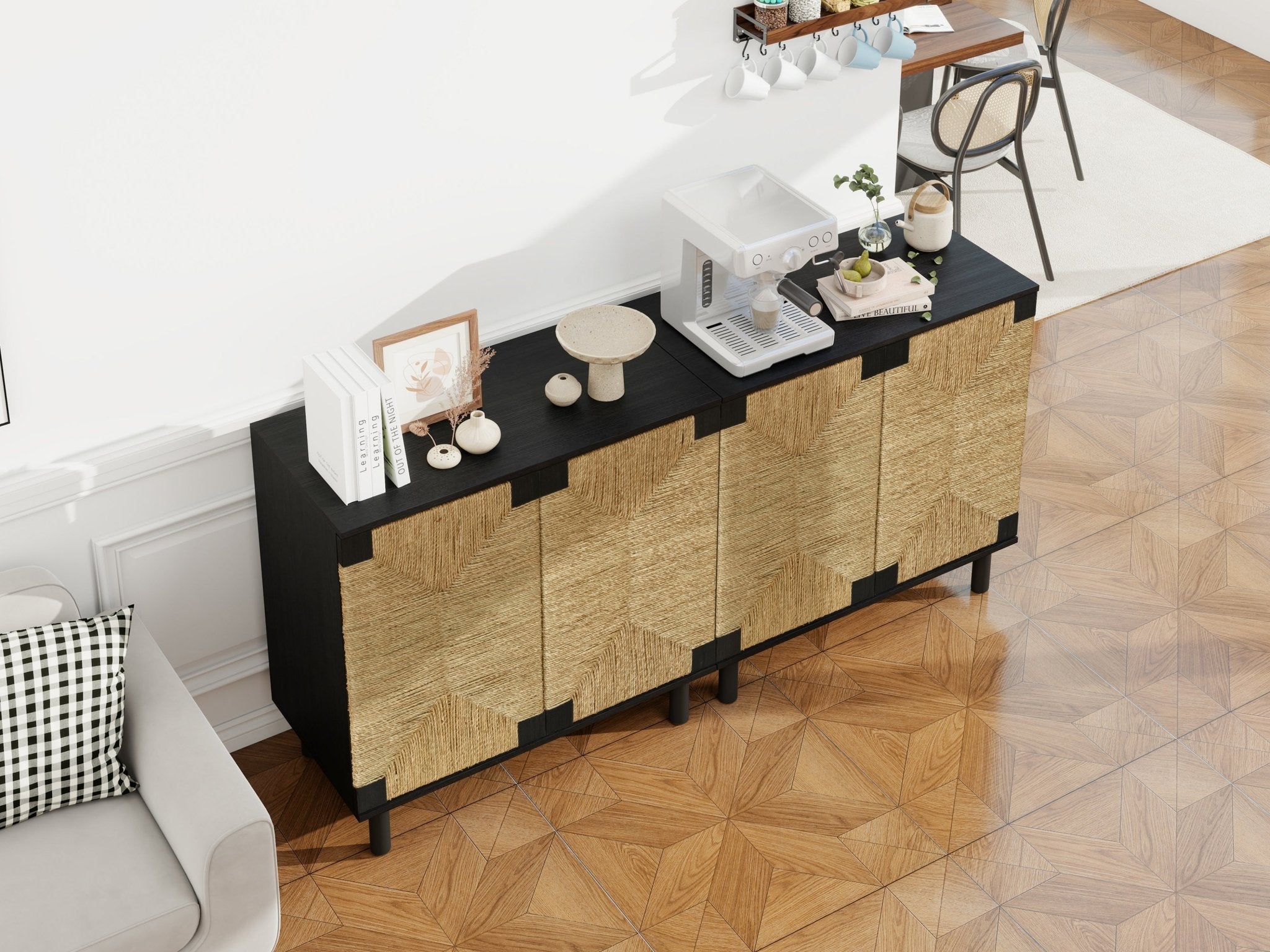 Wood Sideboard with 2 Doors and Adjustable Shelf - Buffets & Sideboards