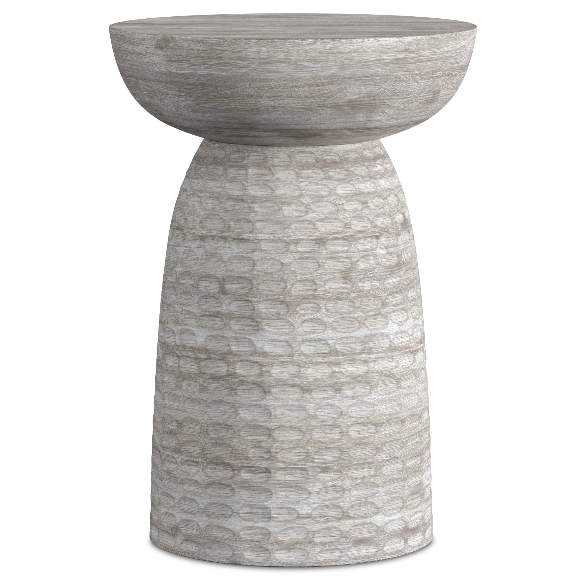 Wooden Accent Table with Sleek Sculptural Design - End Tables